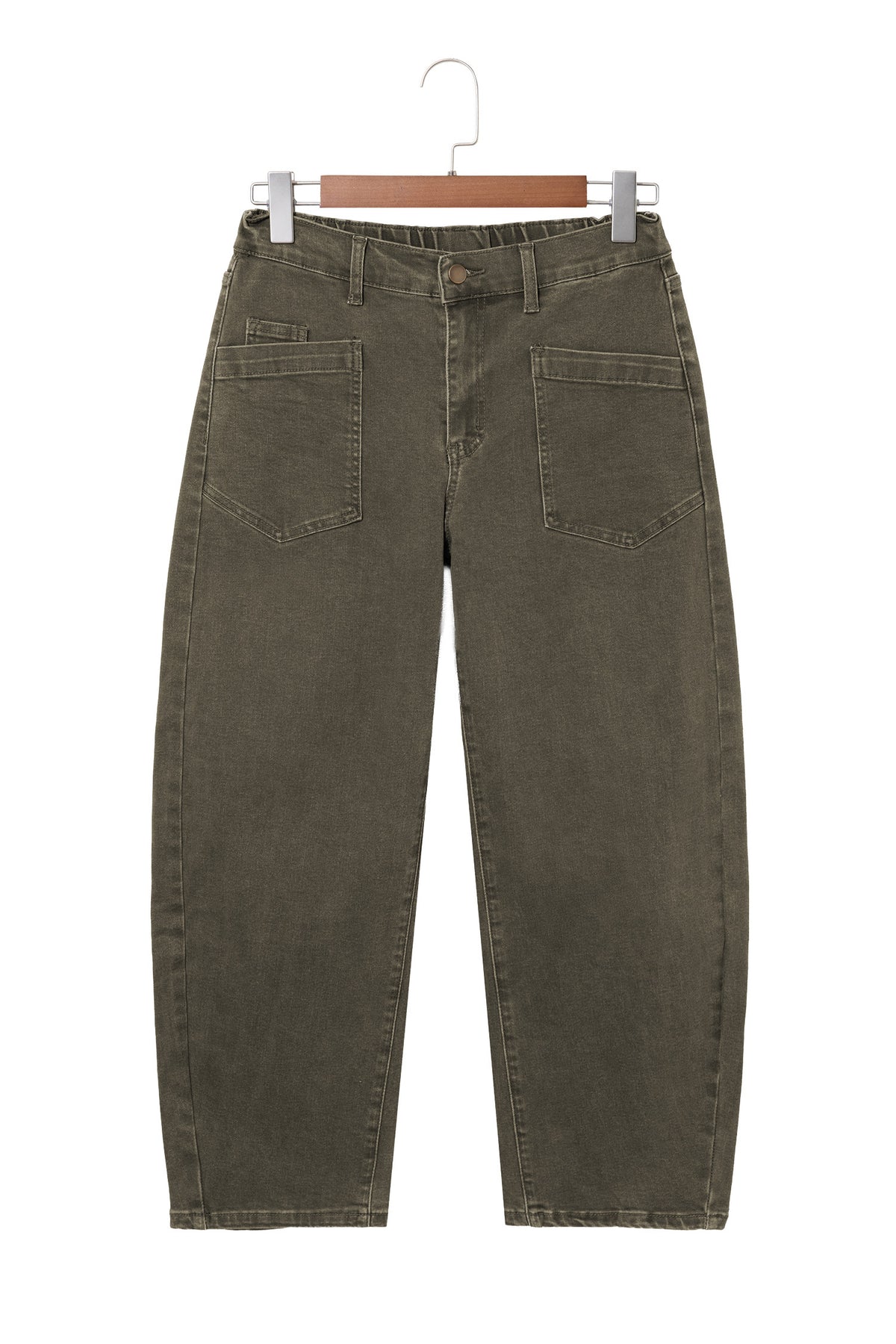 Front Pocket Ankle-length Barrel Jeans