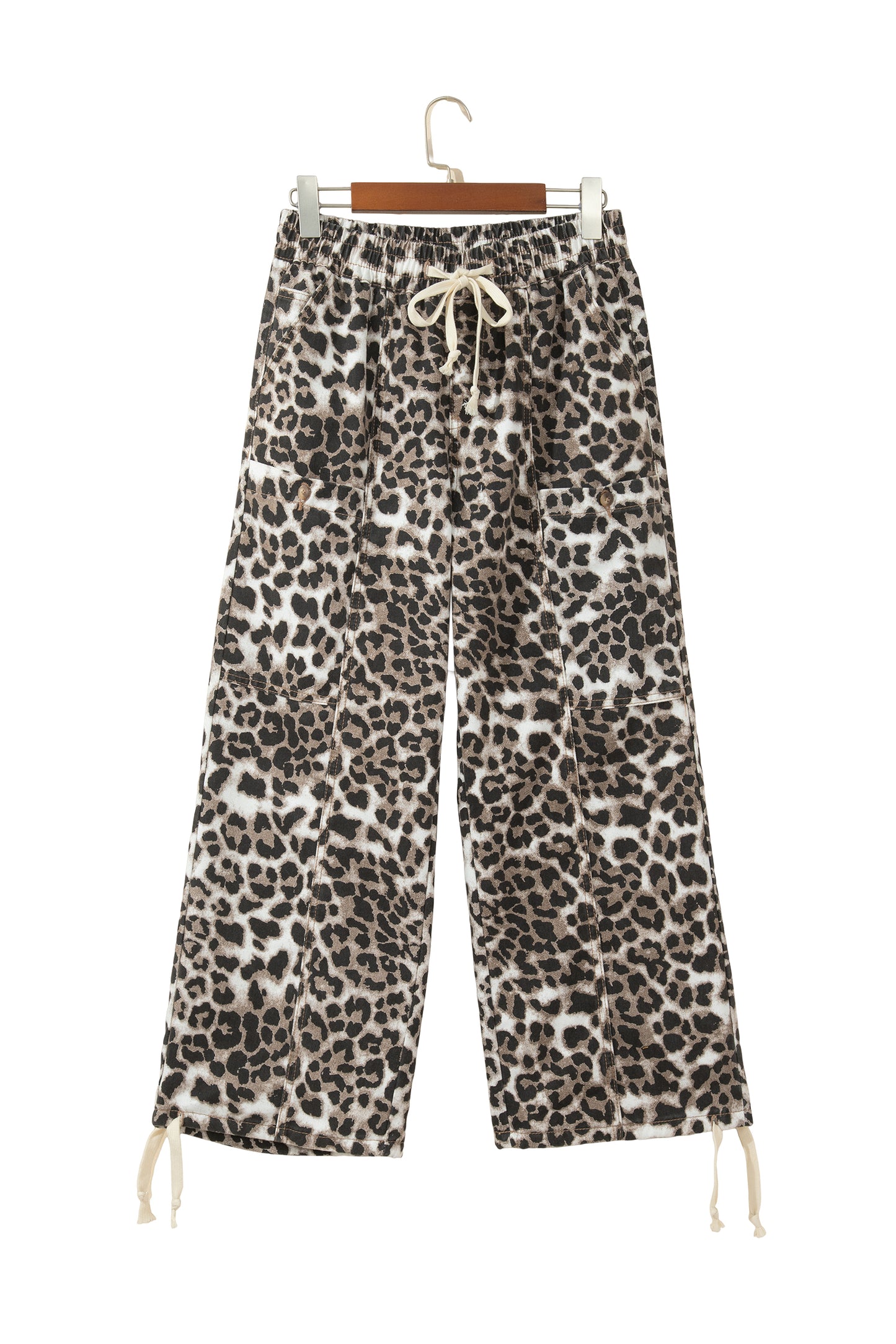 Leopard Print Drawstring Jogger Jeans