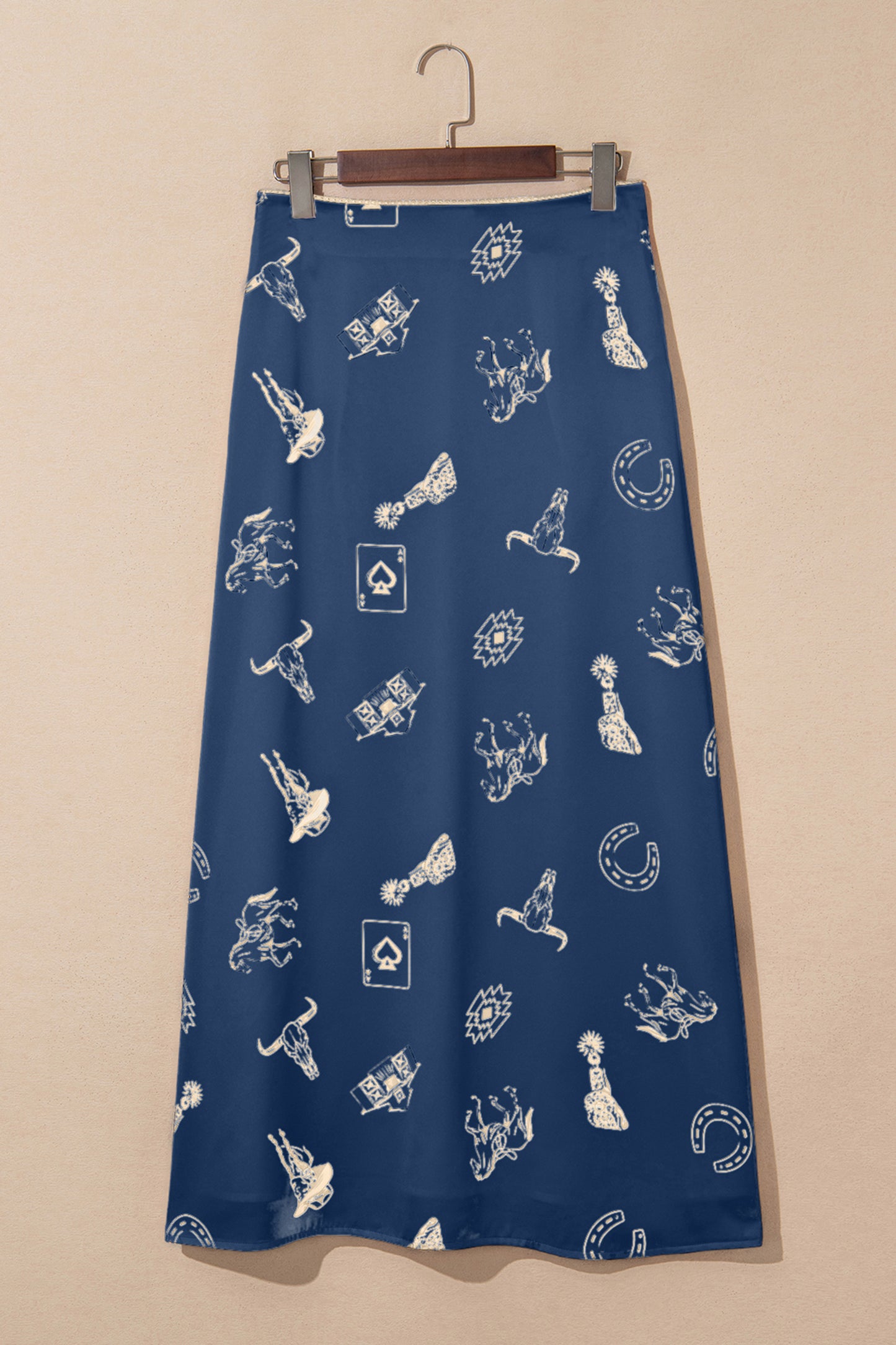 Western Satin Long Skirt