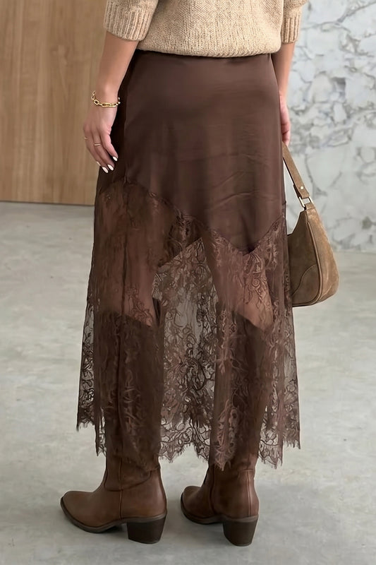 Silk & Lace Long Skirt