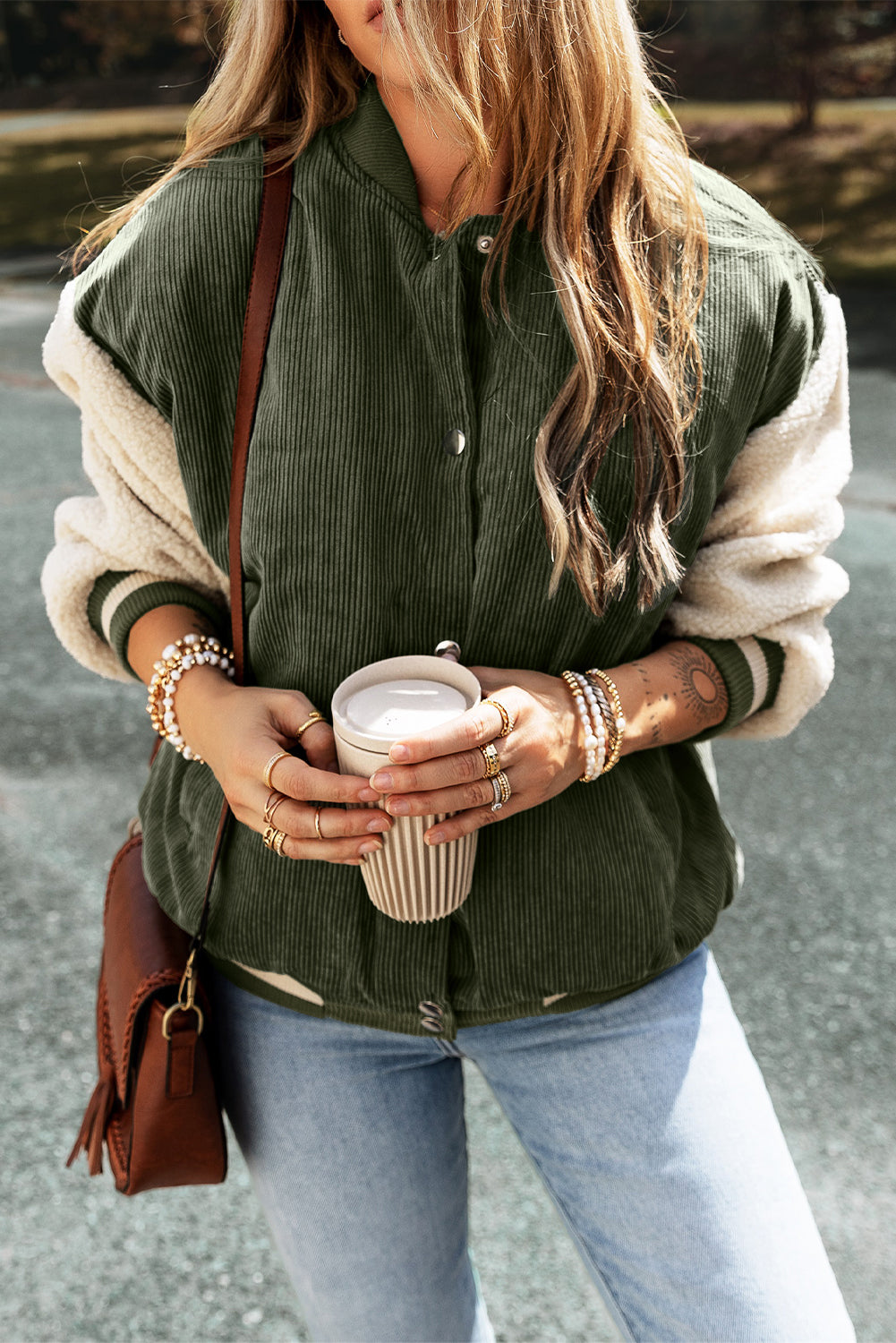 Corduroy Fleece Bomber Jacket
