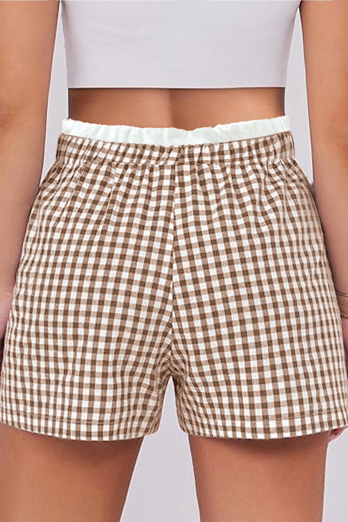 Plaid Print Plus Size Shorts