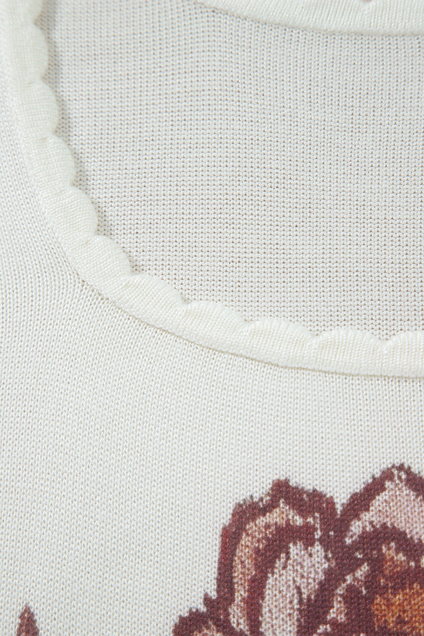 Floral Short Sleeve Knit Sweater