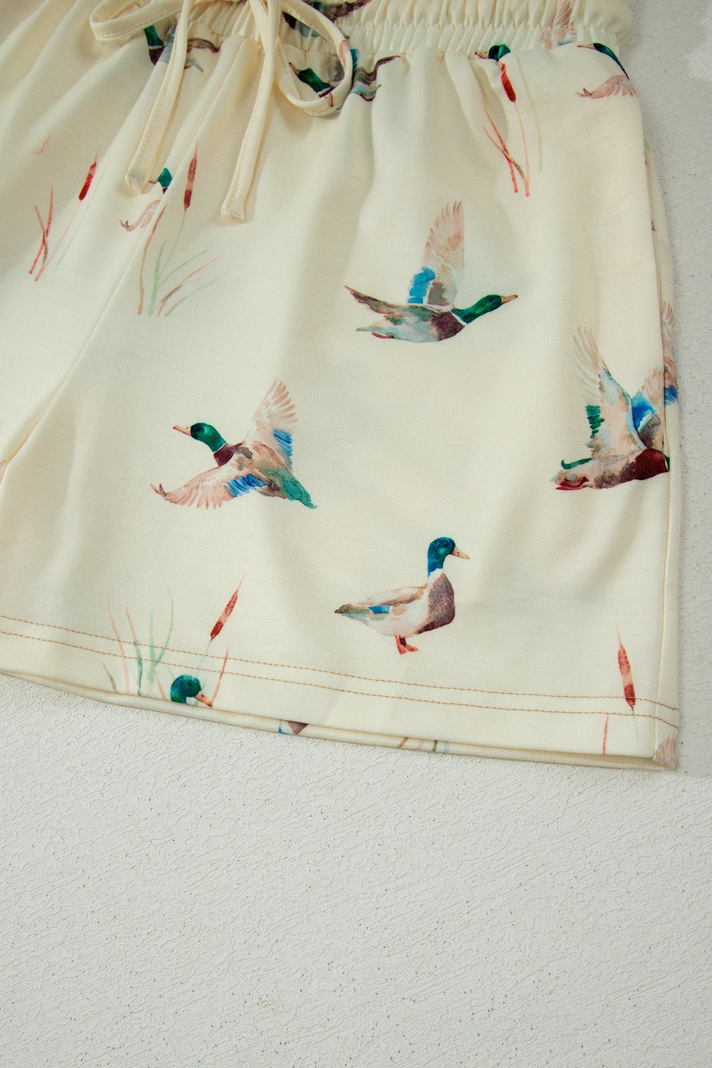 Mallard Duck  Oversized Tee Drawstring Short Set