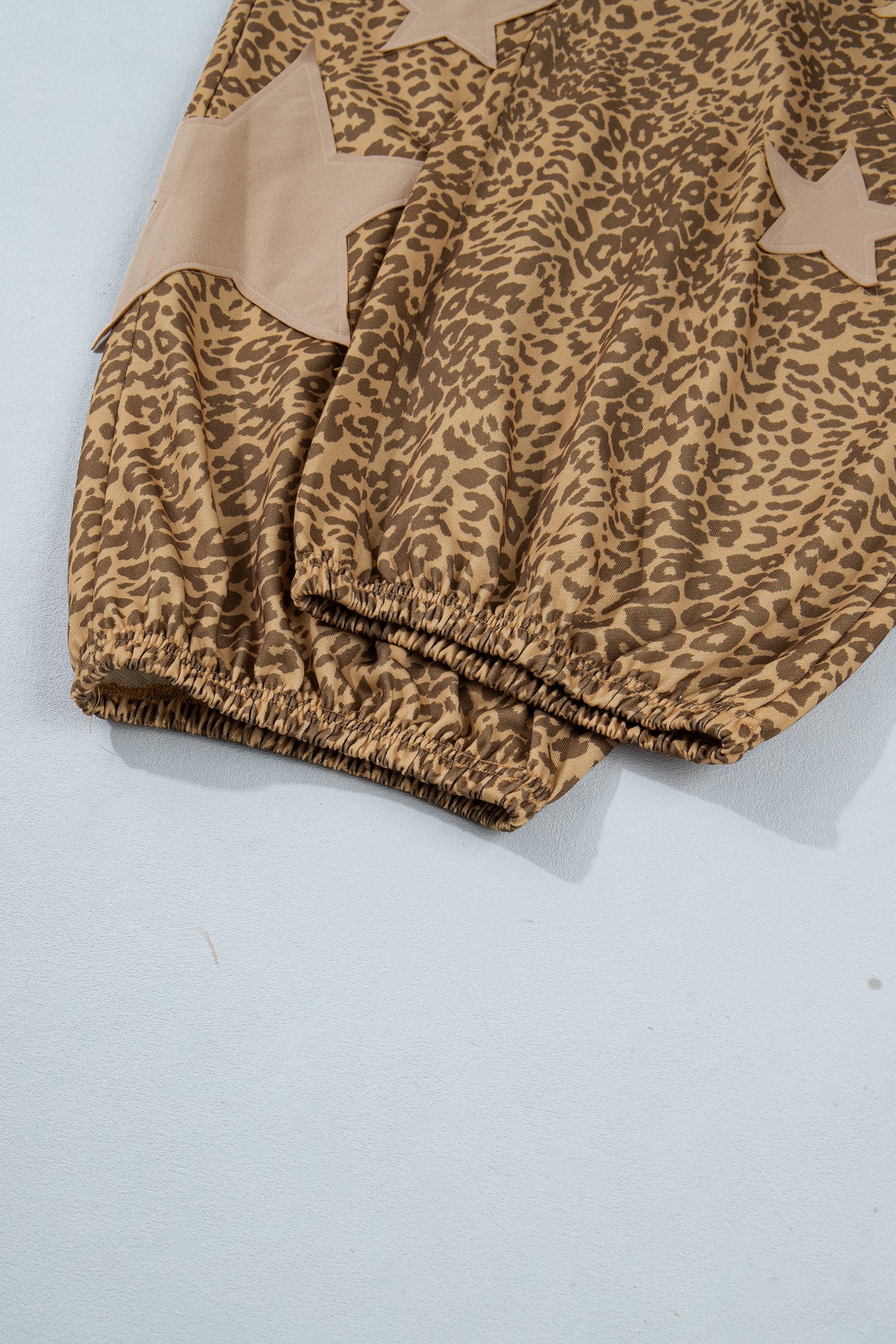 Leopard Print Western Star Patched Jogger Pants