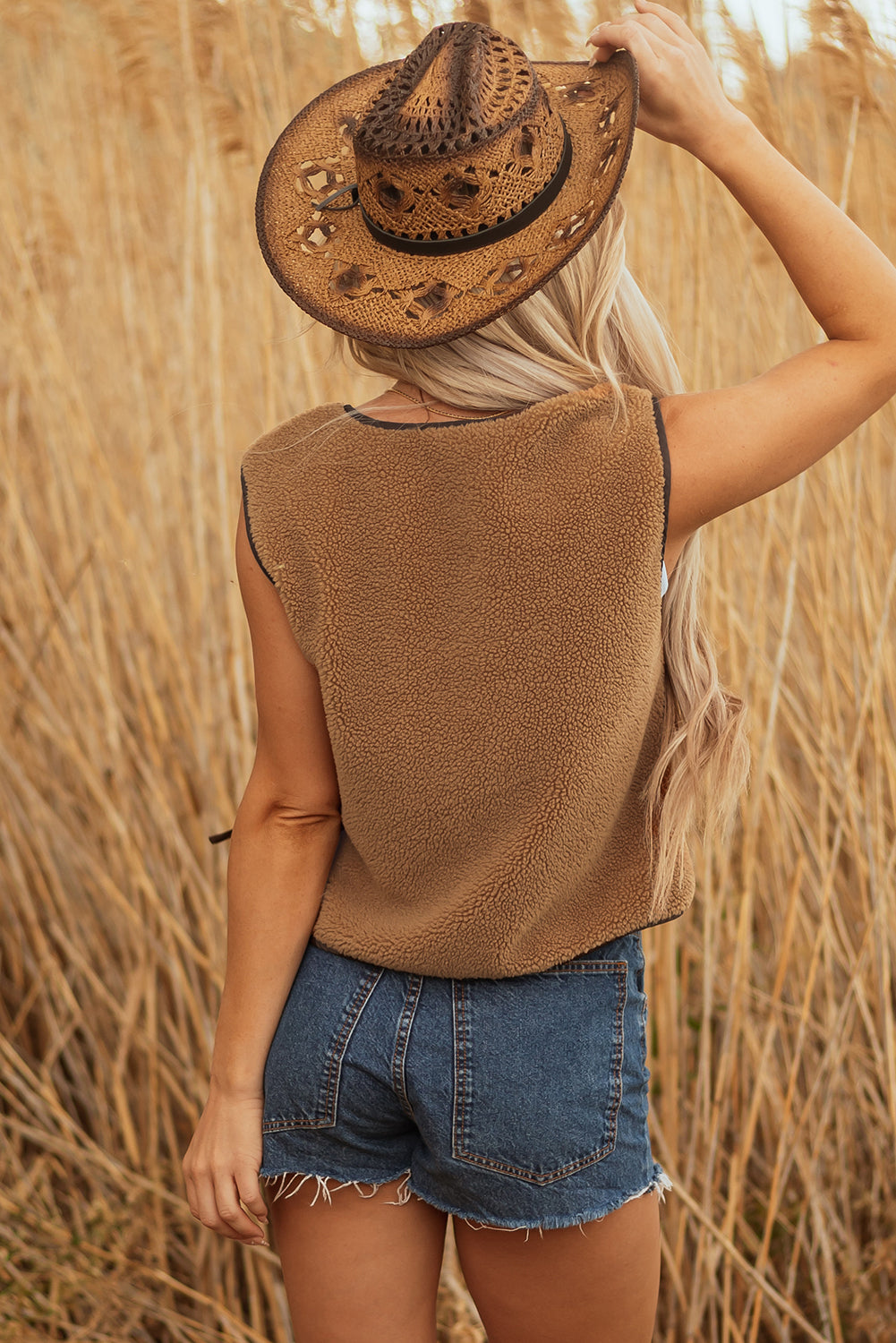 Tie Front Sherpa Vest
