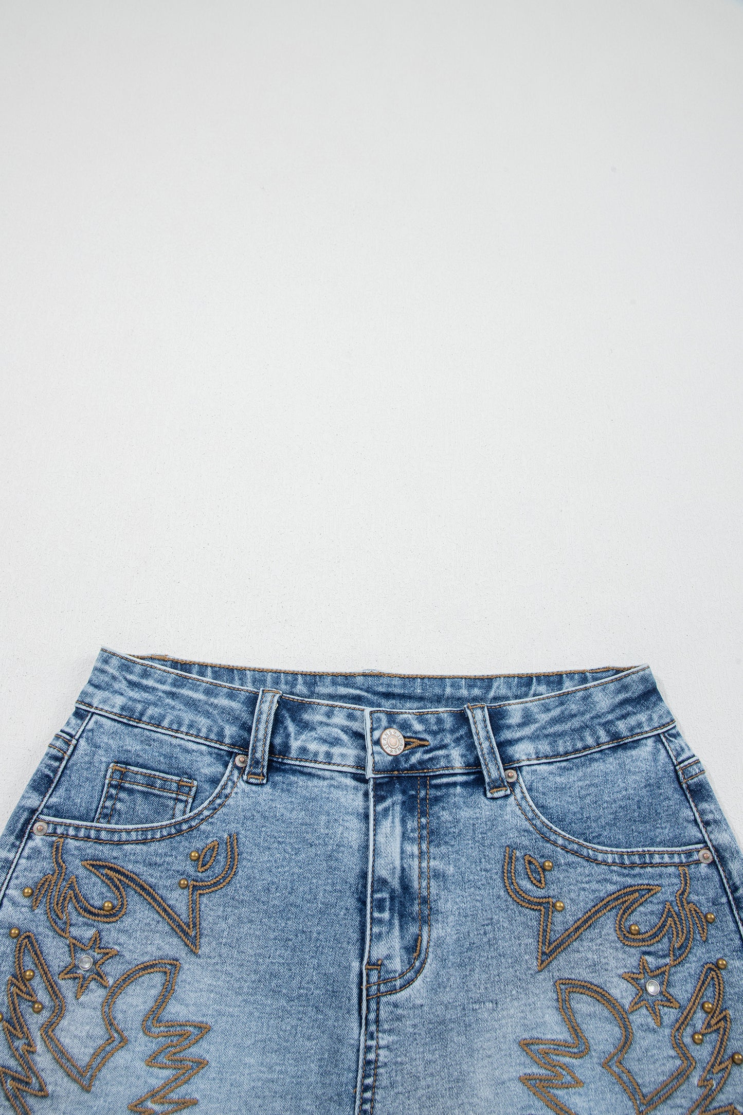 Stud Denim Shorts