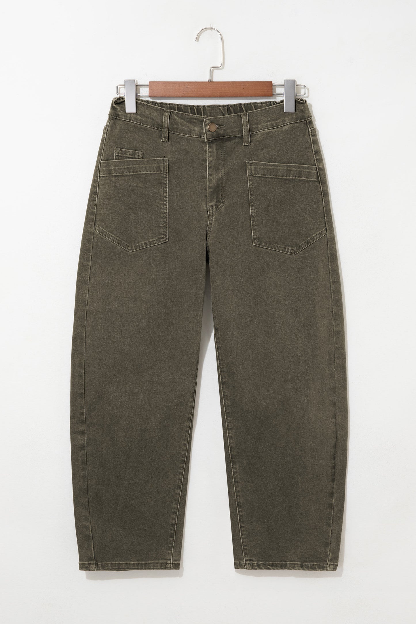 Front Pocket Ankle-length Barrel Jeans