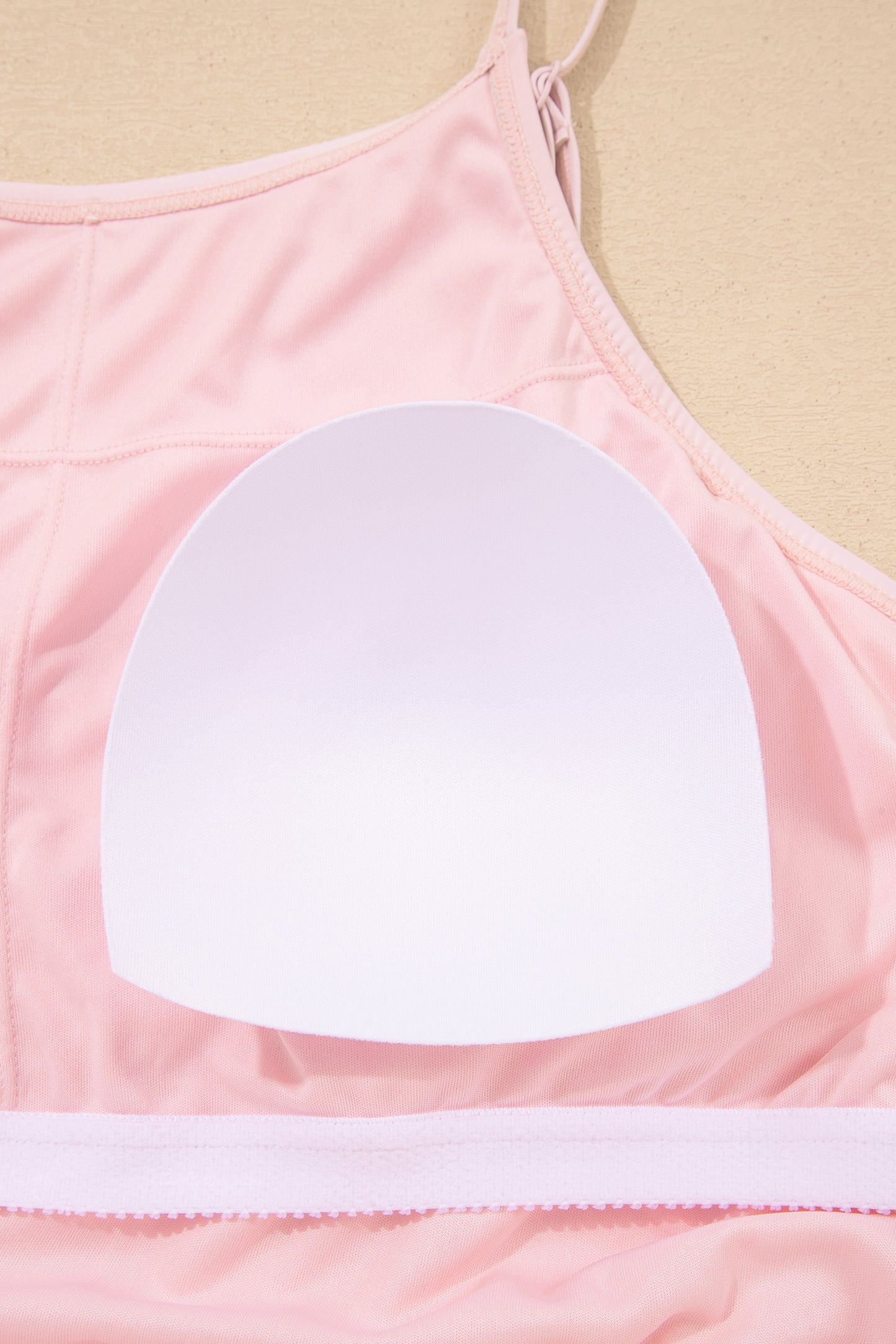 Pink Plus Size Build-in Shorts Sleeveless Dress  Two Piece Set