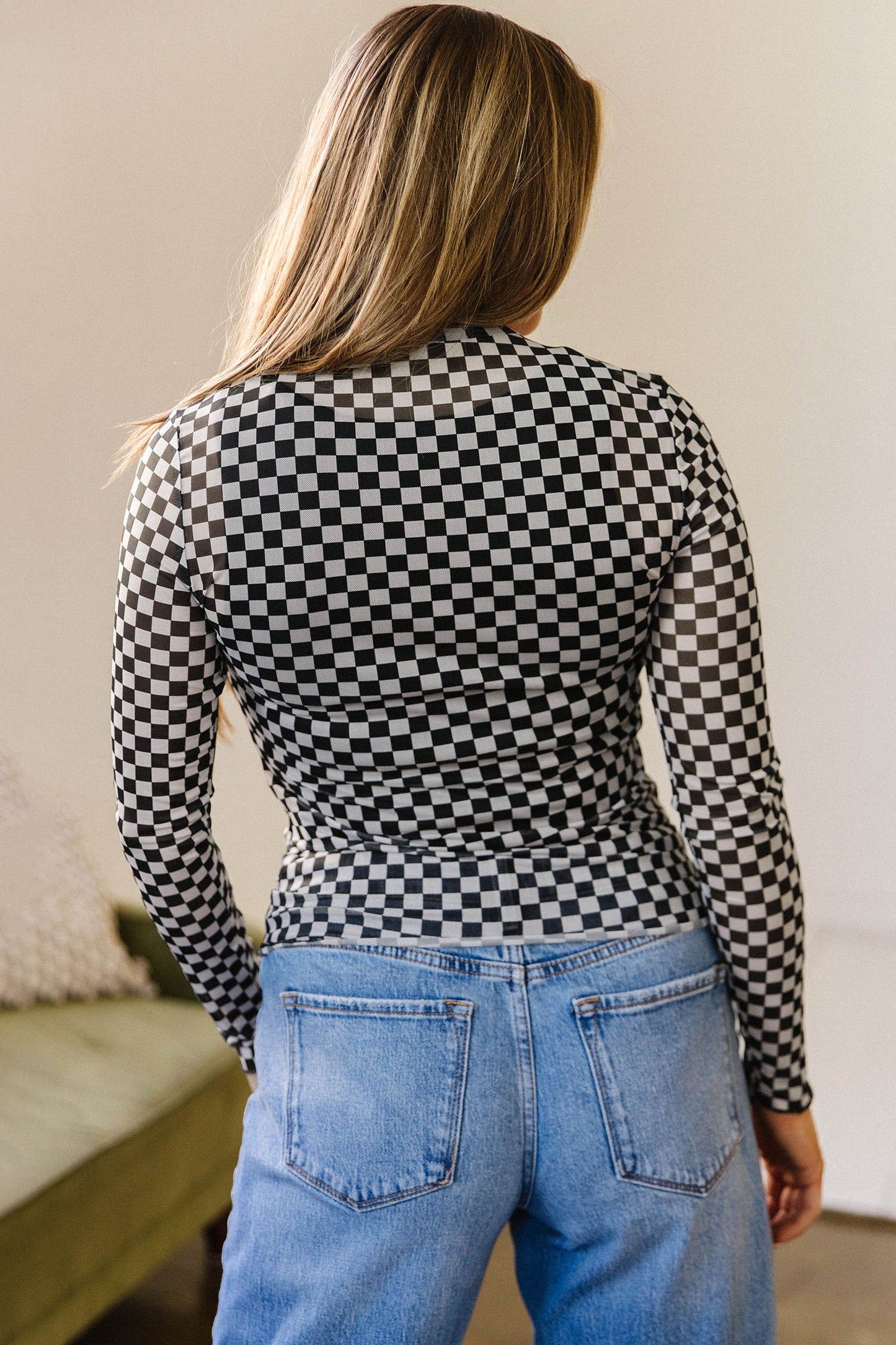 Long Sleeve Mesh Top