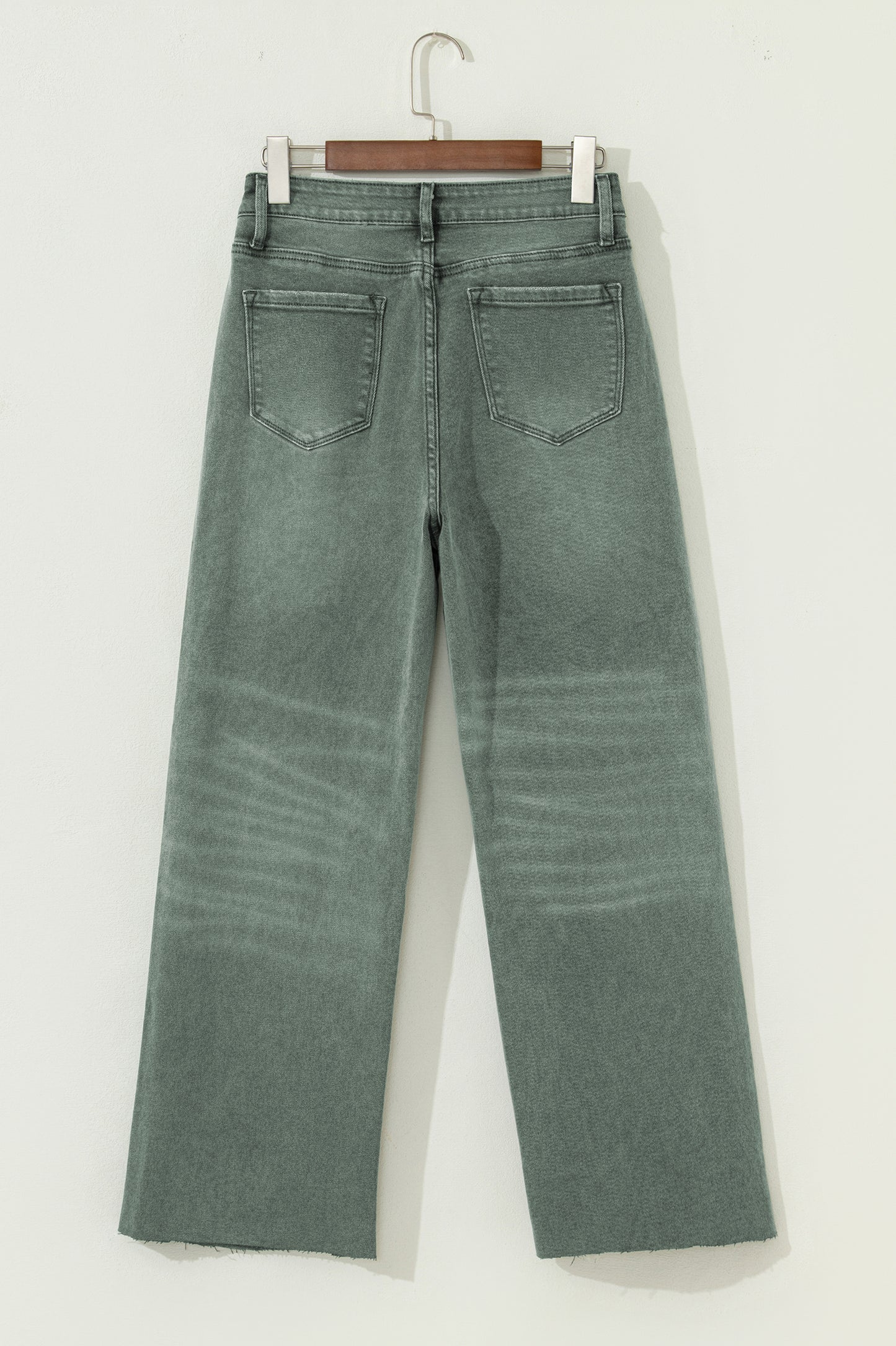 Distressed Raw Edge Wide Leg Jeans
