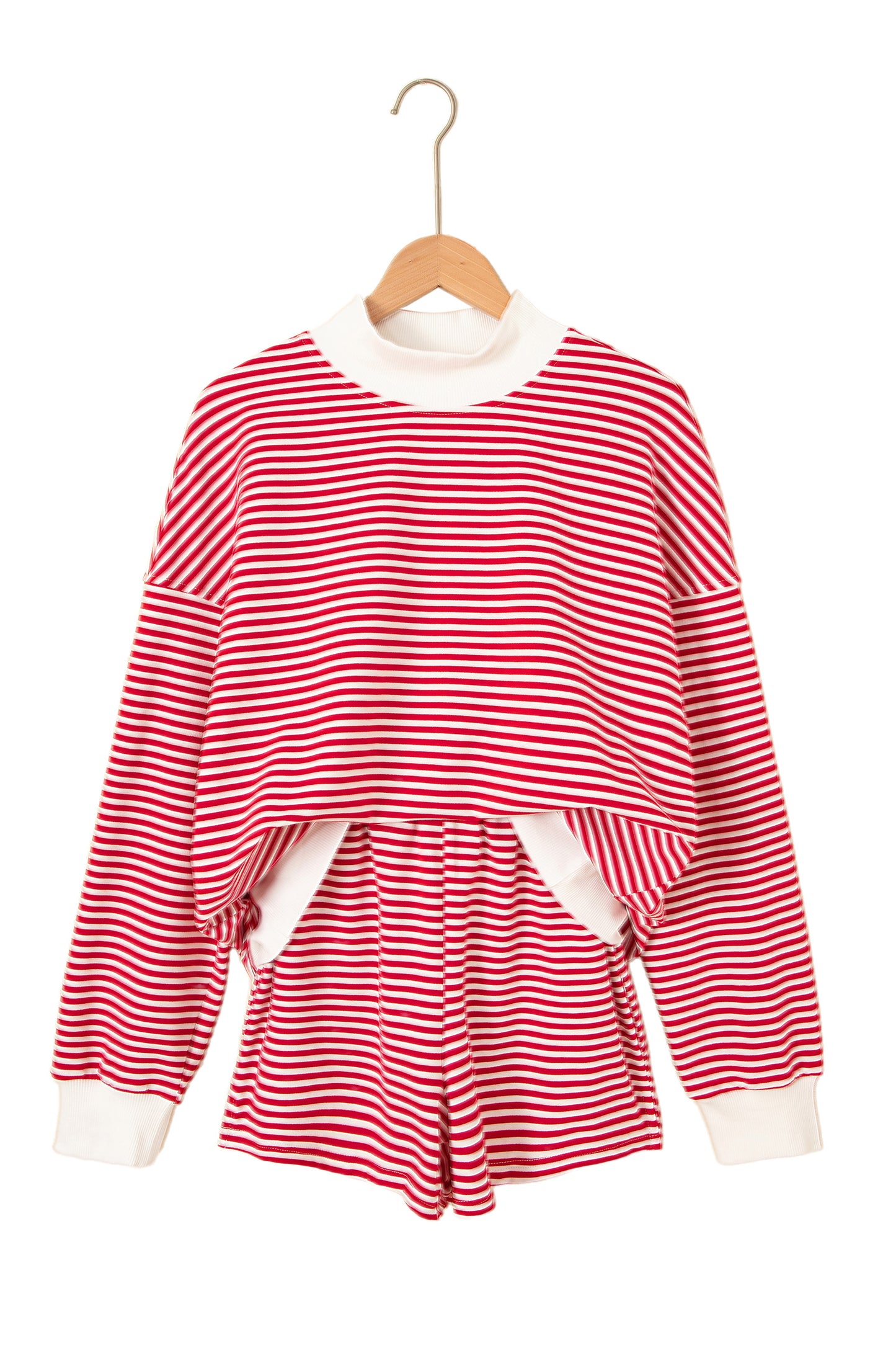 Oversize Mock Neck Sweatshirt and Shorts Set