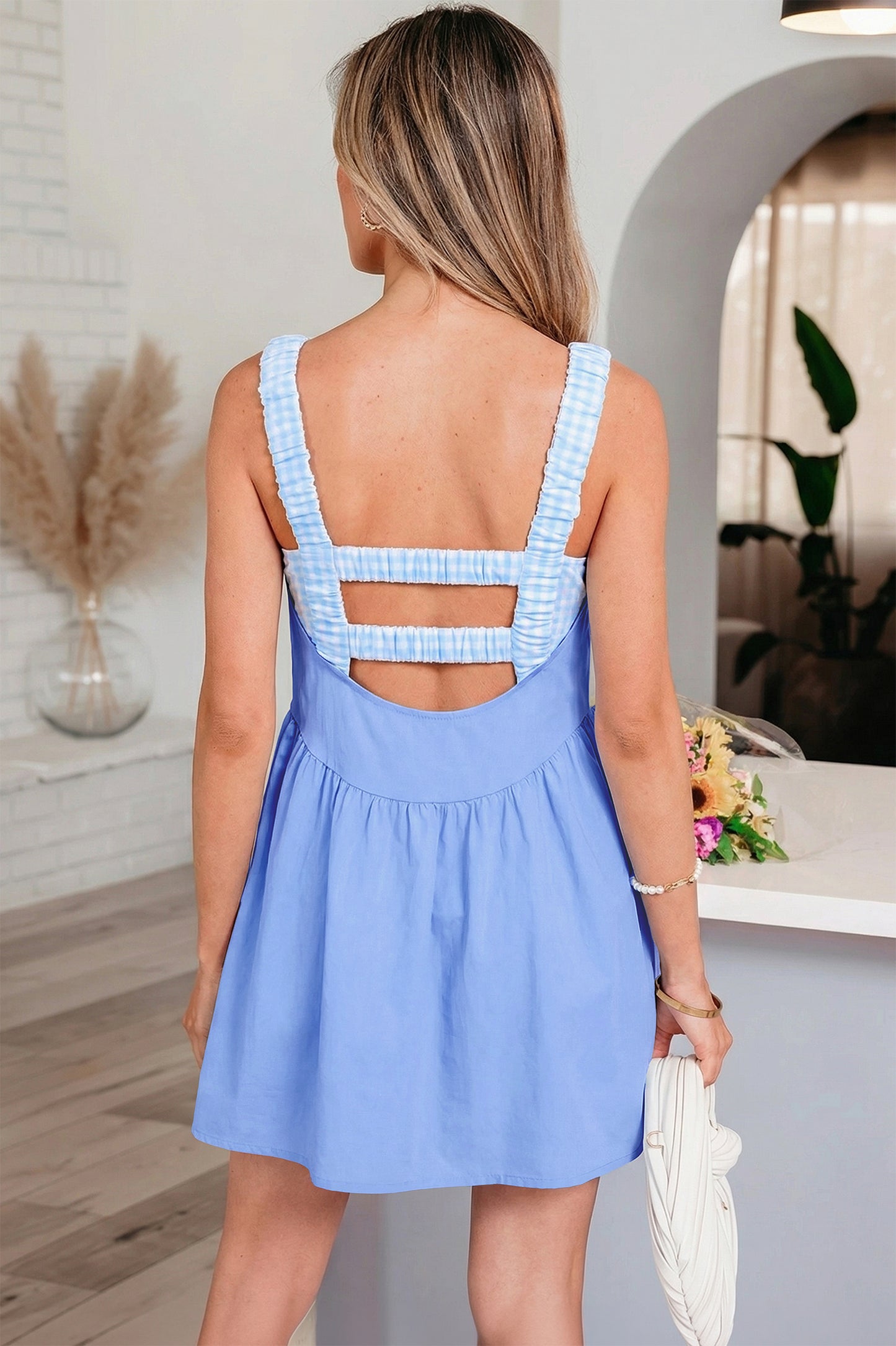 Two Piece Gingham Mini Dress