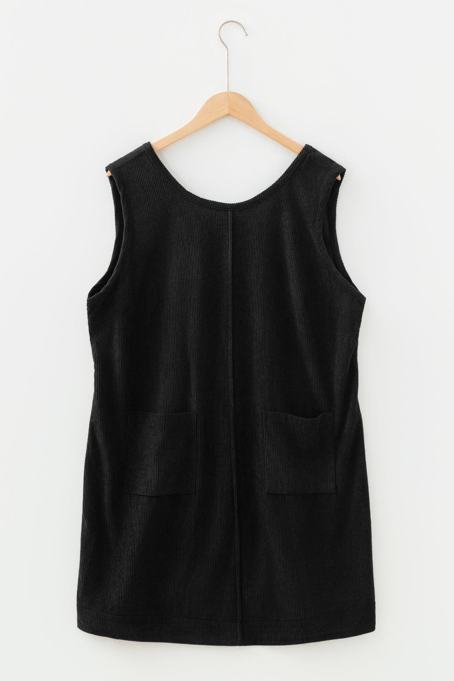 Corduroy Patch Pocket Sleeveless Mini Dress