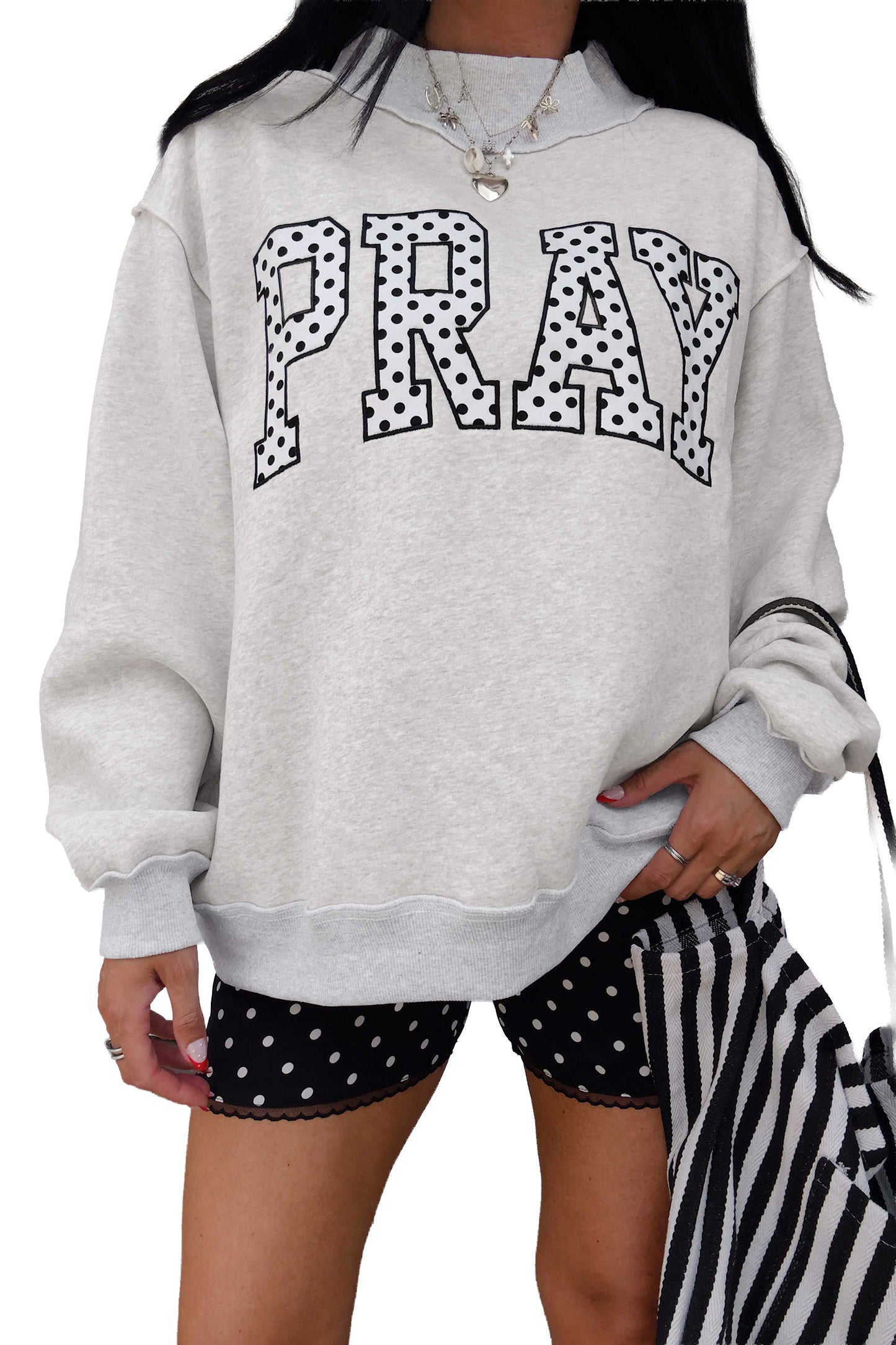PRAY  Mock Neck Sweatshirt