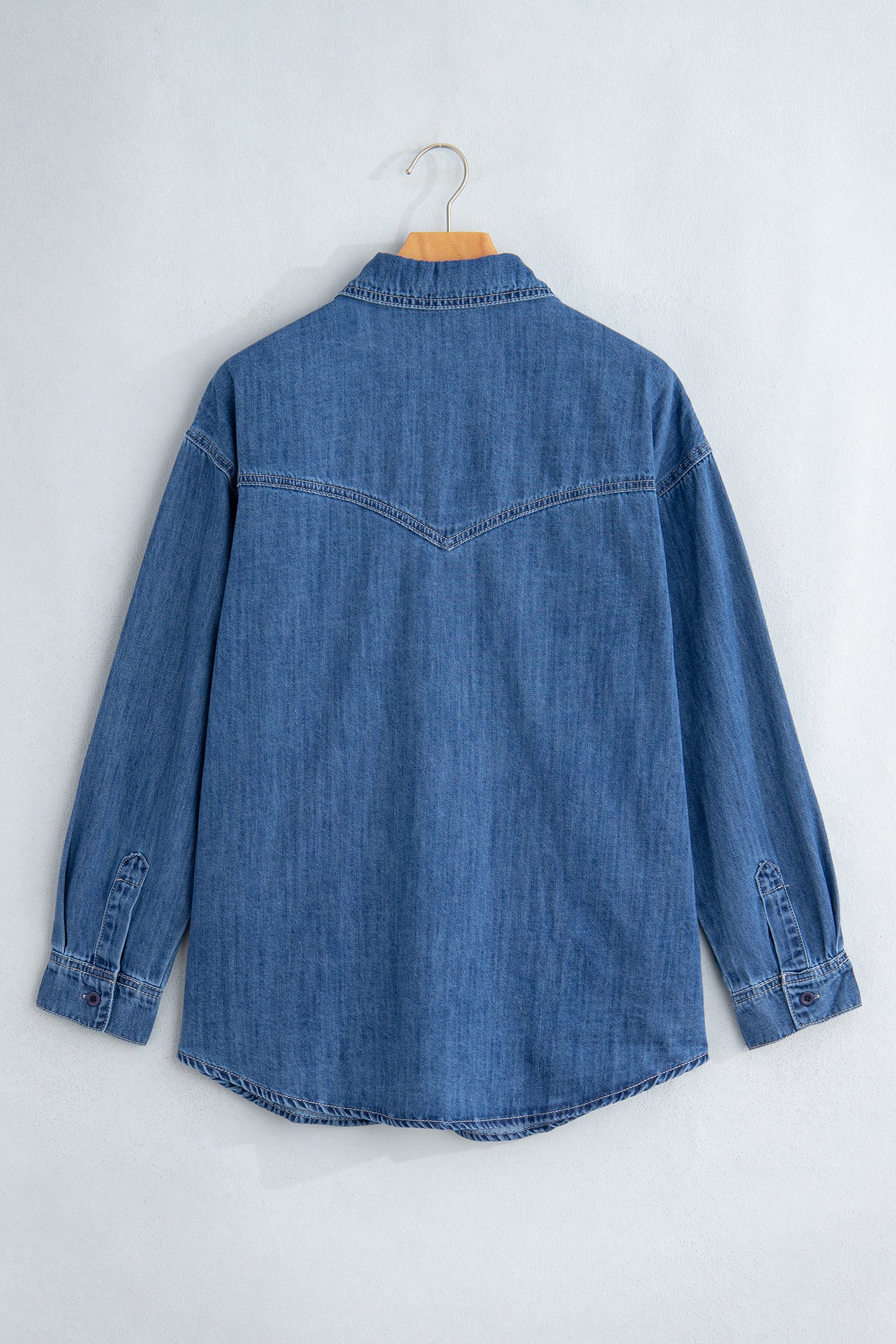 Dark Long Sleeve Denim Shirt