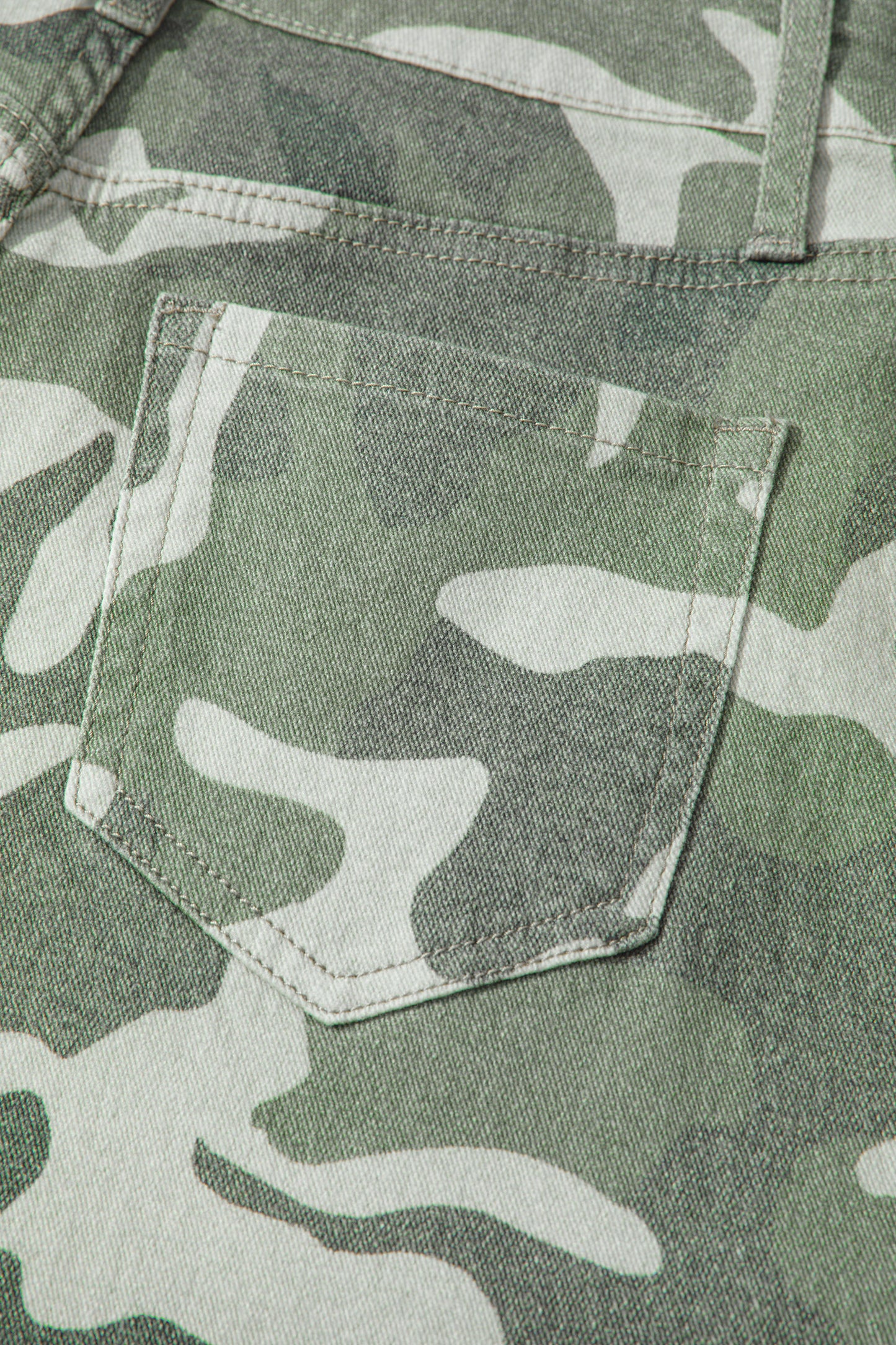 Camo Straight Ankle Jeans