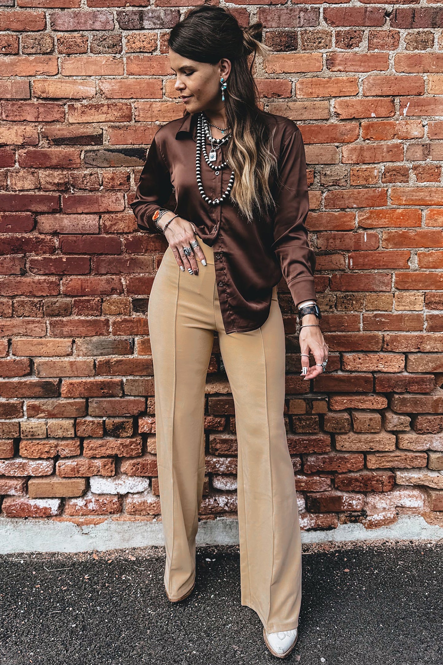High Waist Pants Parchment