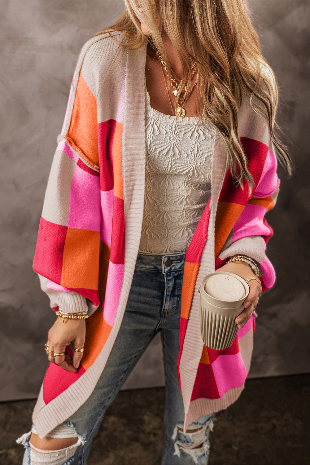 Checkered Cardigan