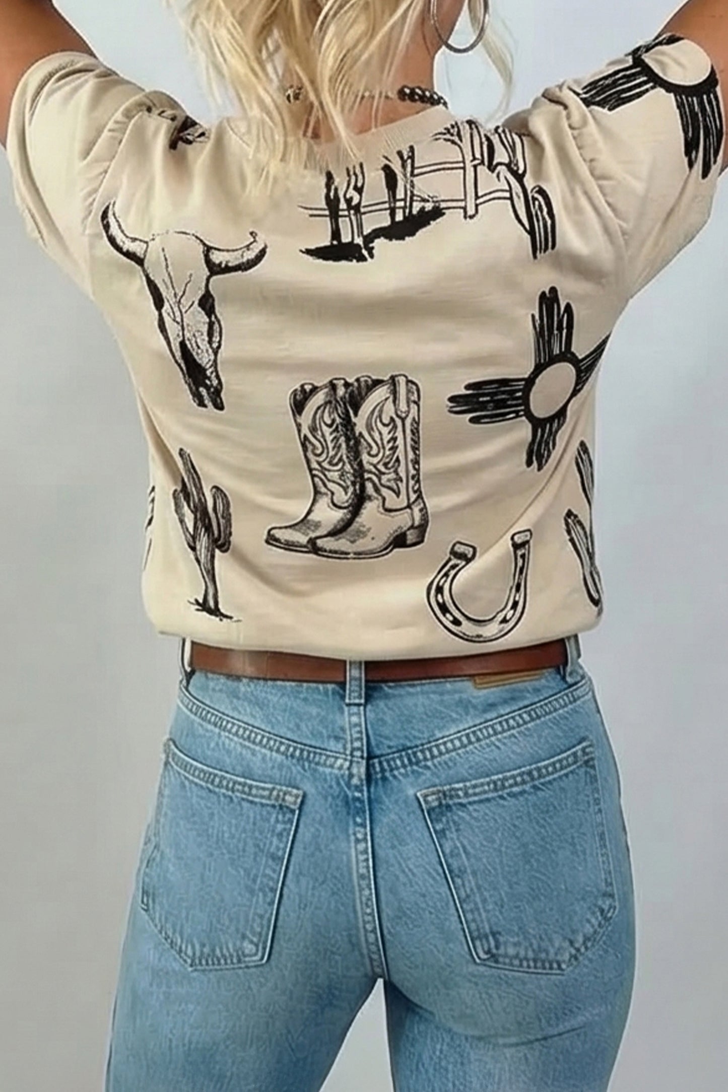 Western Print T Shirt