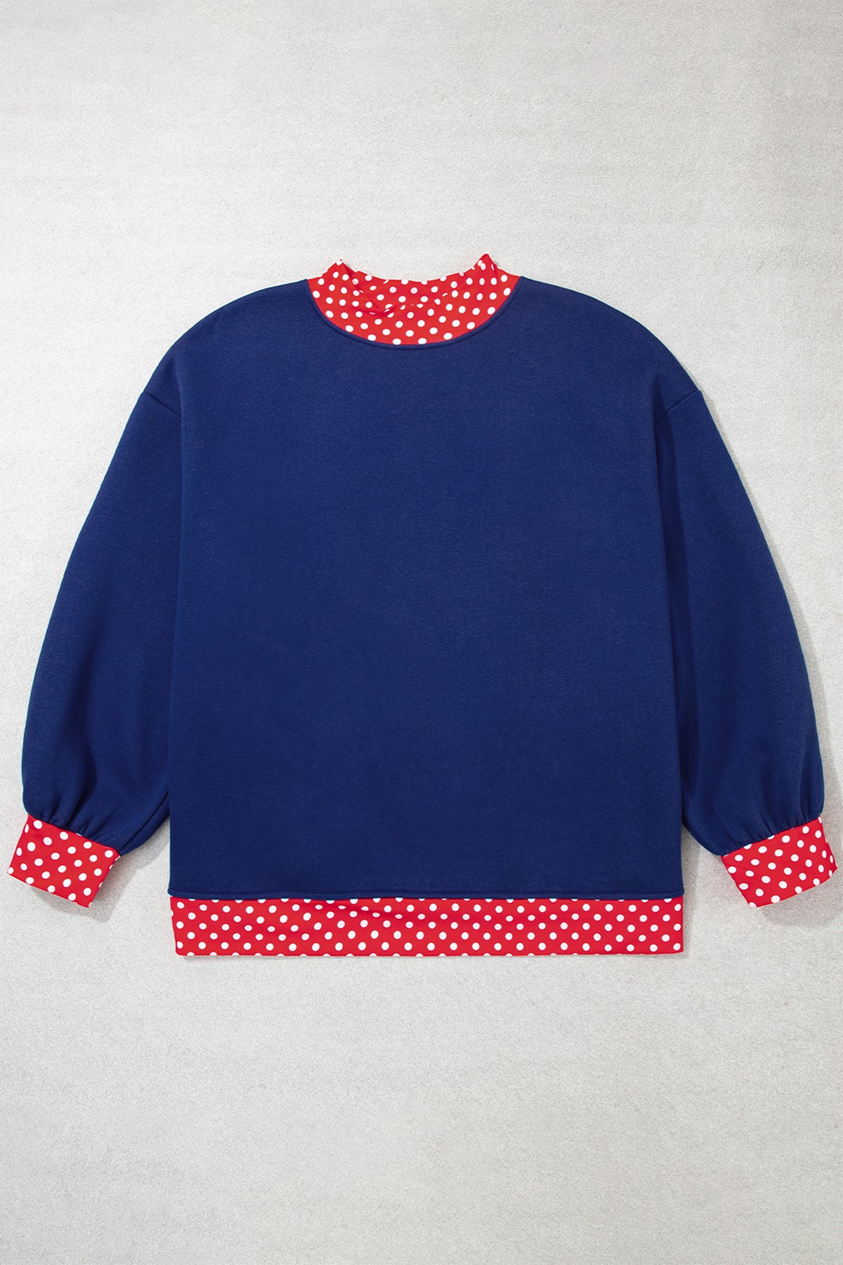 Orange Polka Dot Patchwork Round Neck Plus Size Sweatshirt