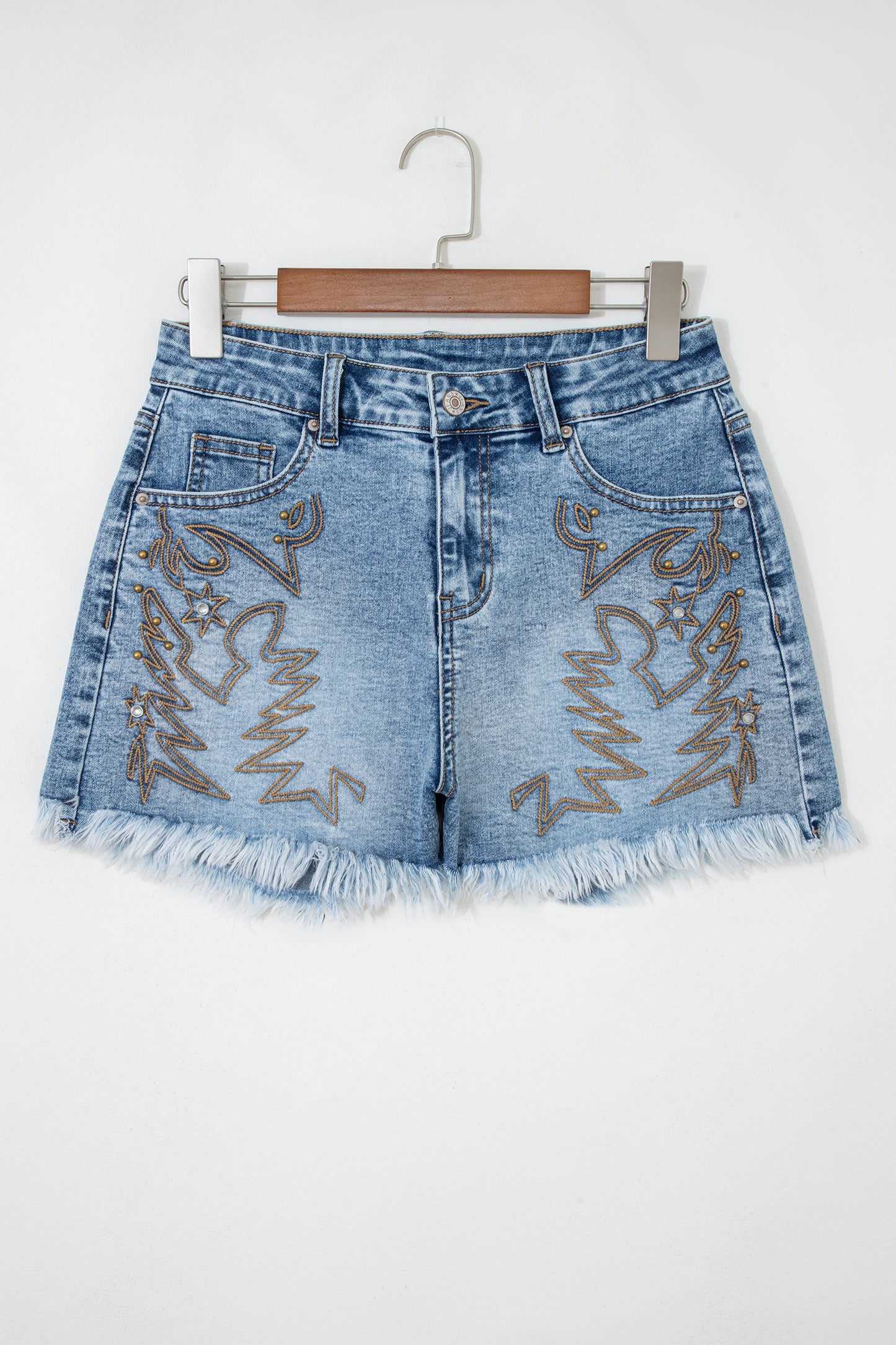 Stud Denim Shorts