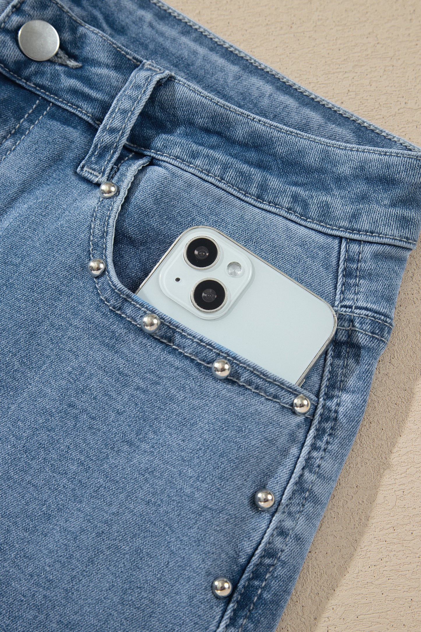 Side Seam Rivet Ankle Jeans