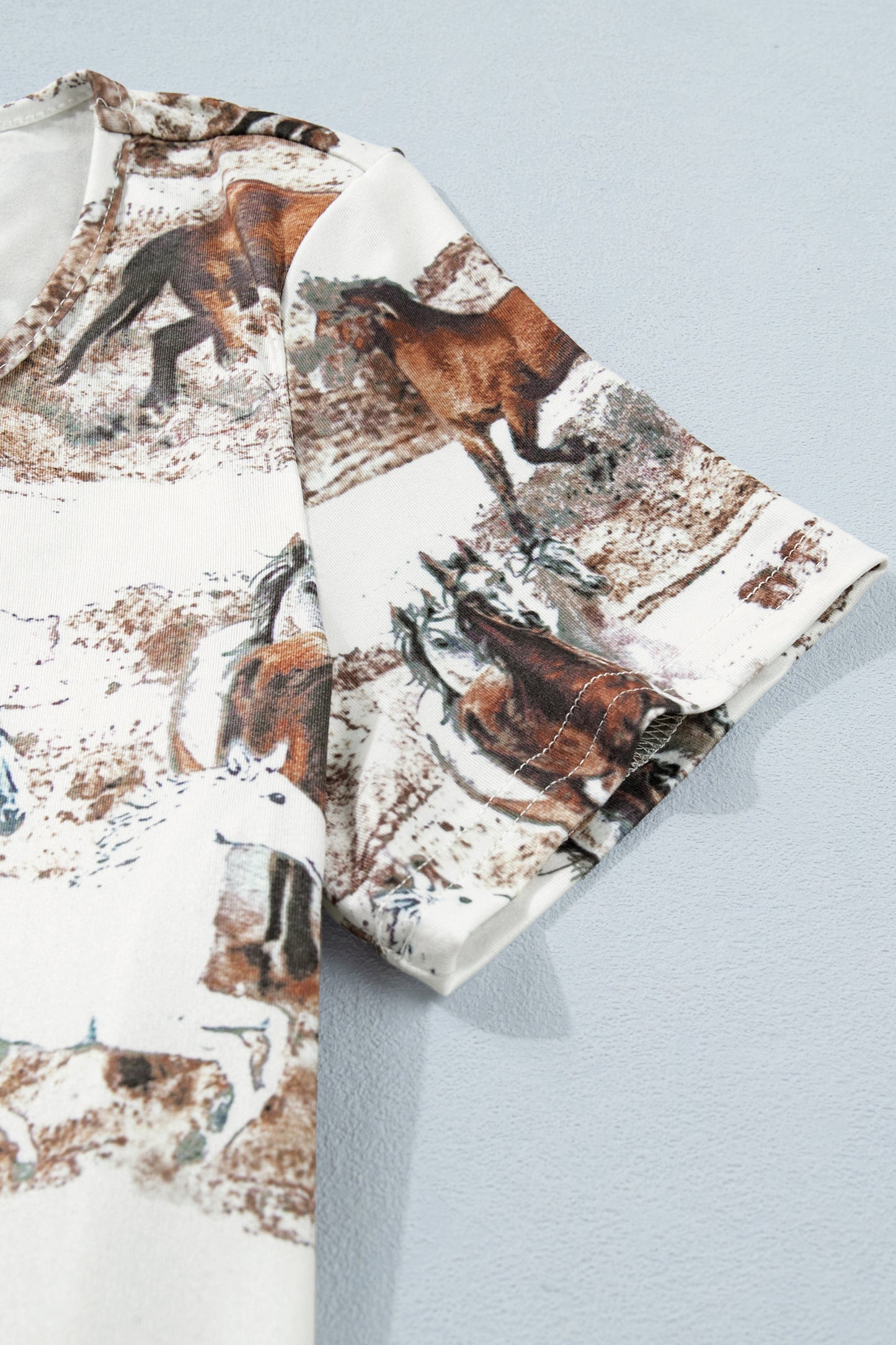 Galloping Horses Printed Slim Fit T Shirt