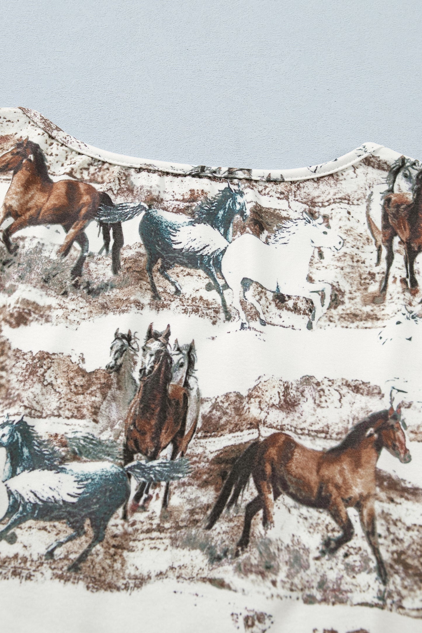 Galloping Horses Printed Slim Fit T Shirt