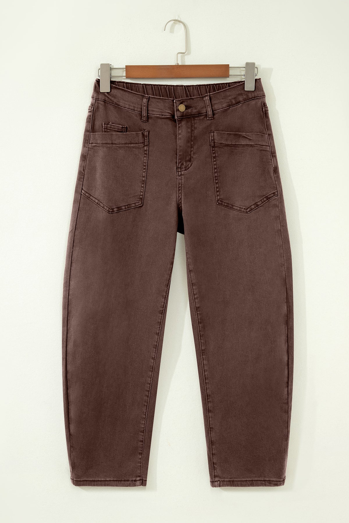 Front Pocket Ankle-length Barrel Jeans