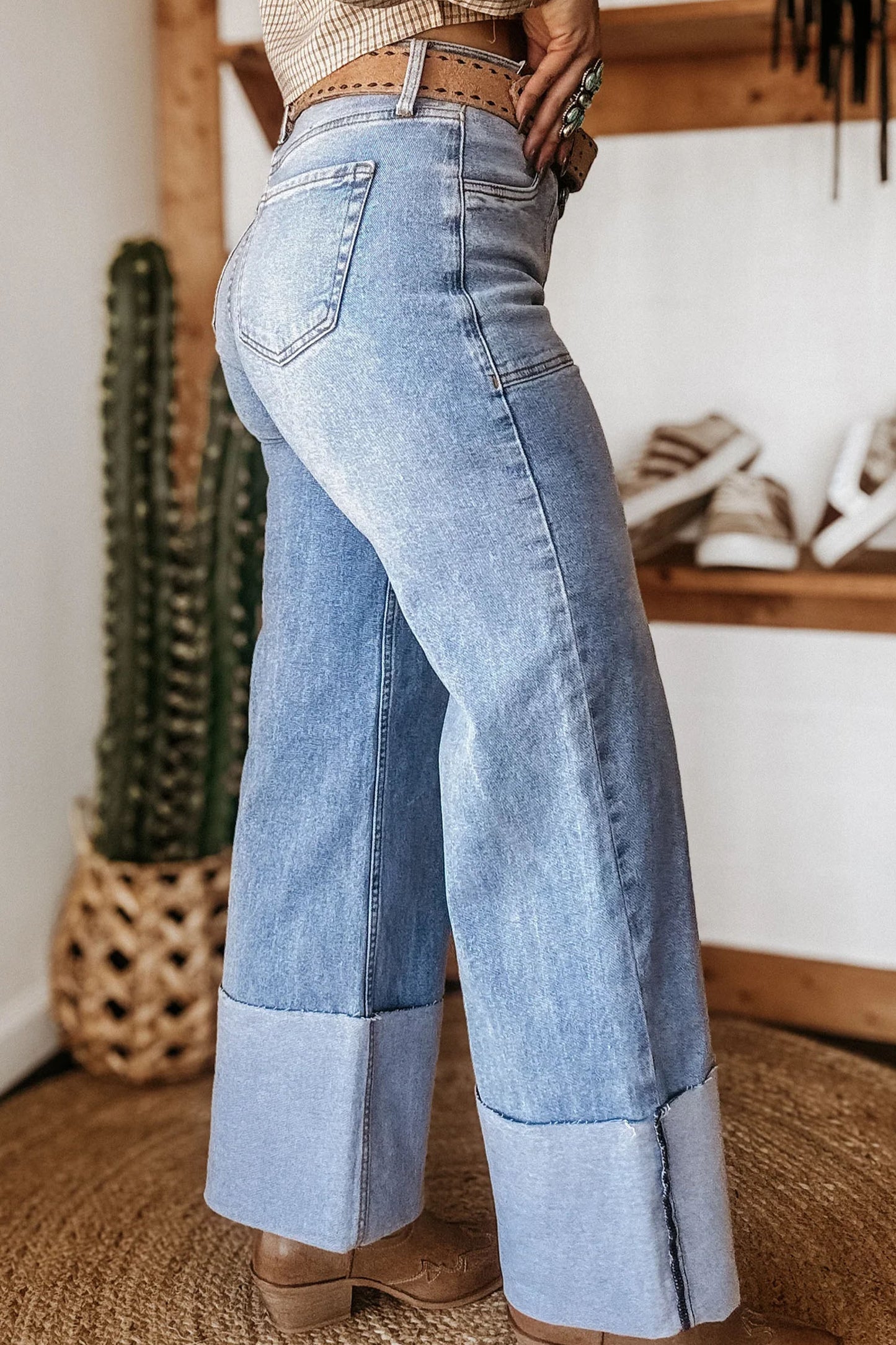 Turn-up Cuffs  Loose Jeans