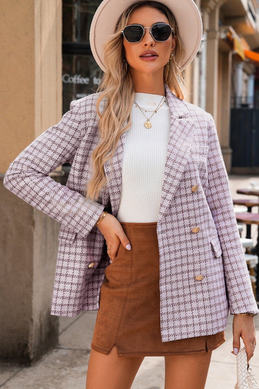 Tweed Plaid Blazer