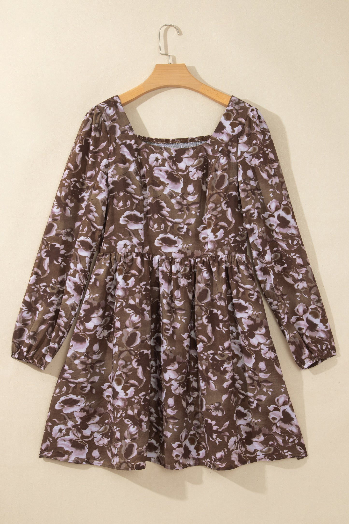 Floral  Long Sleeve Mini  Dress