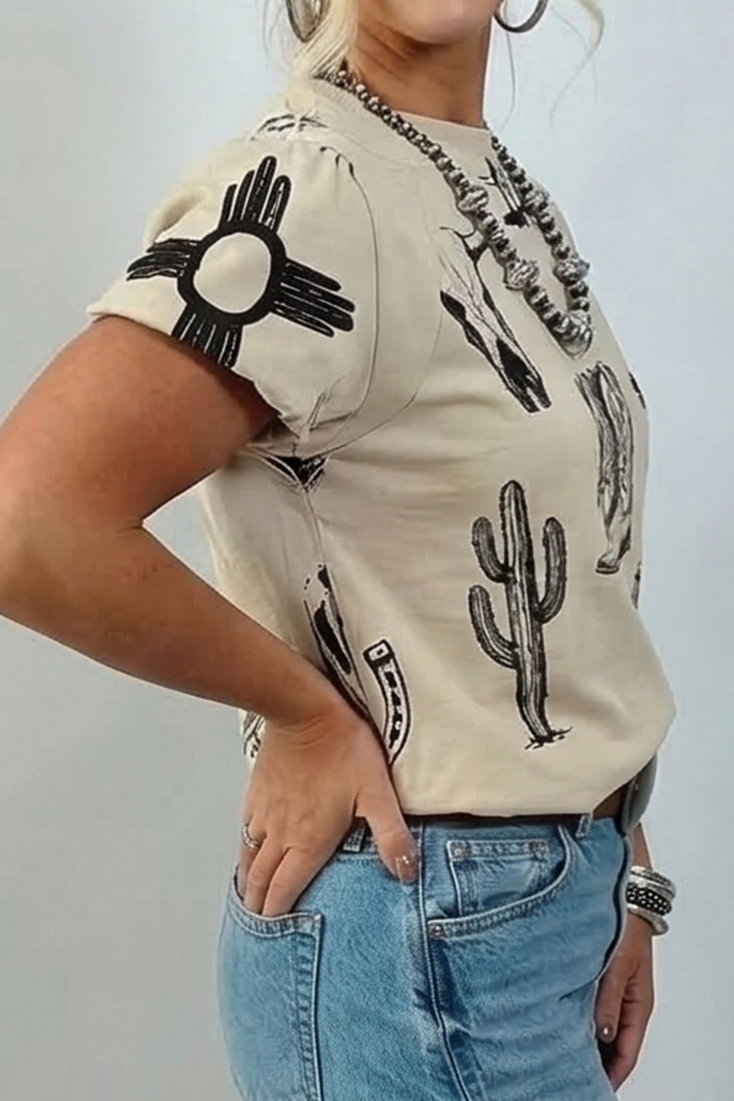 Western Print T Shirt