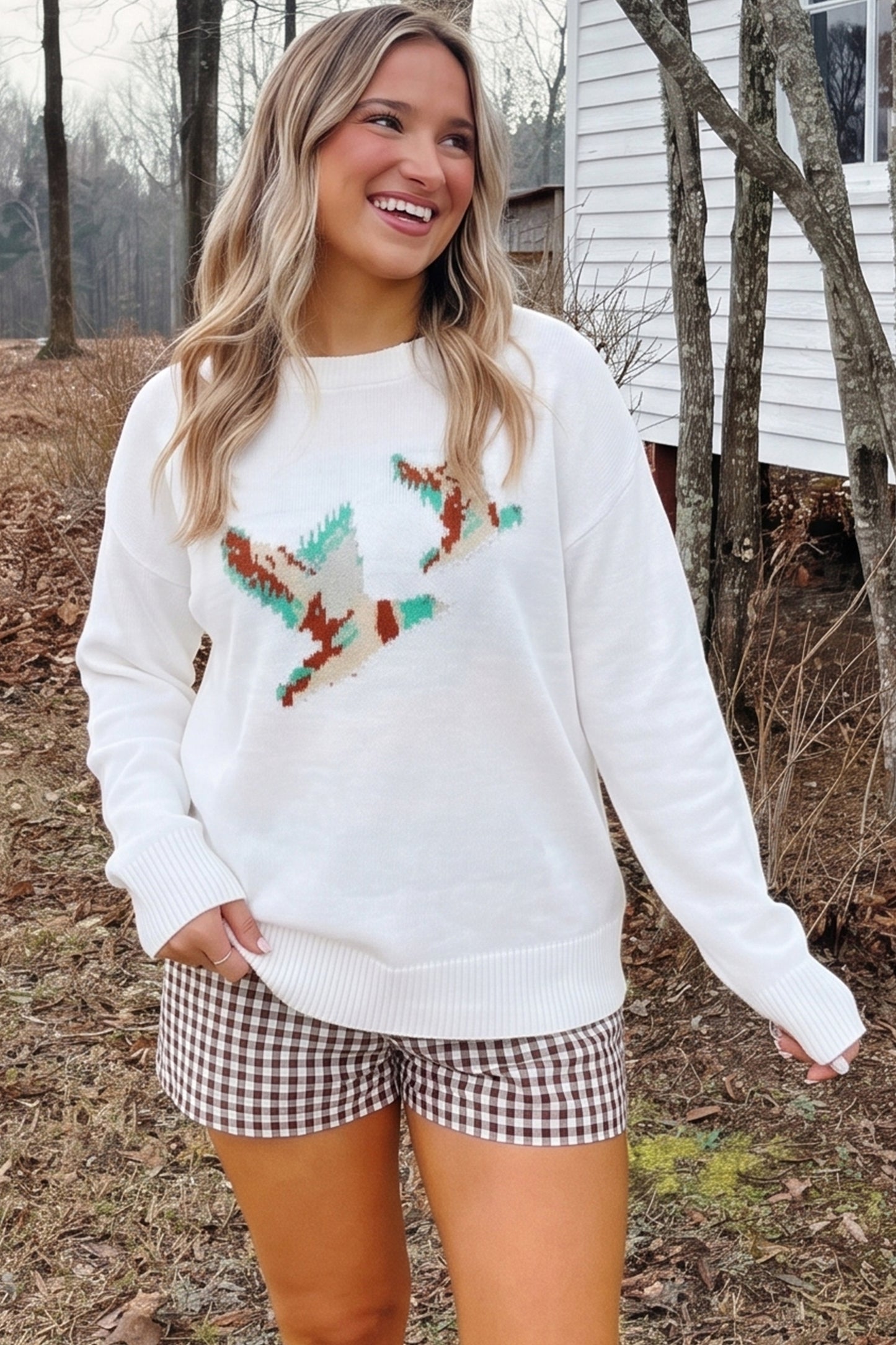 Duck Long Sleeve Pullover Sweater