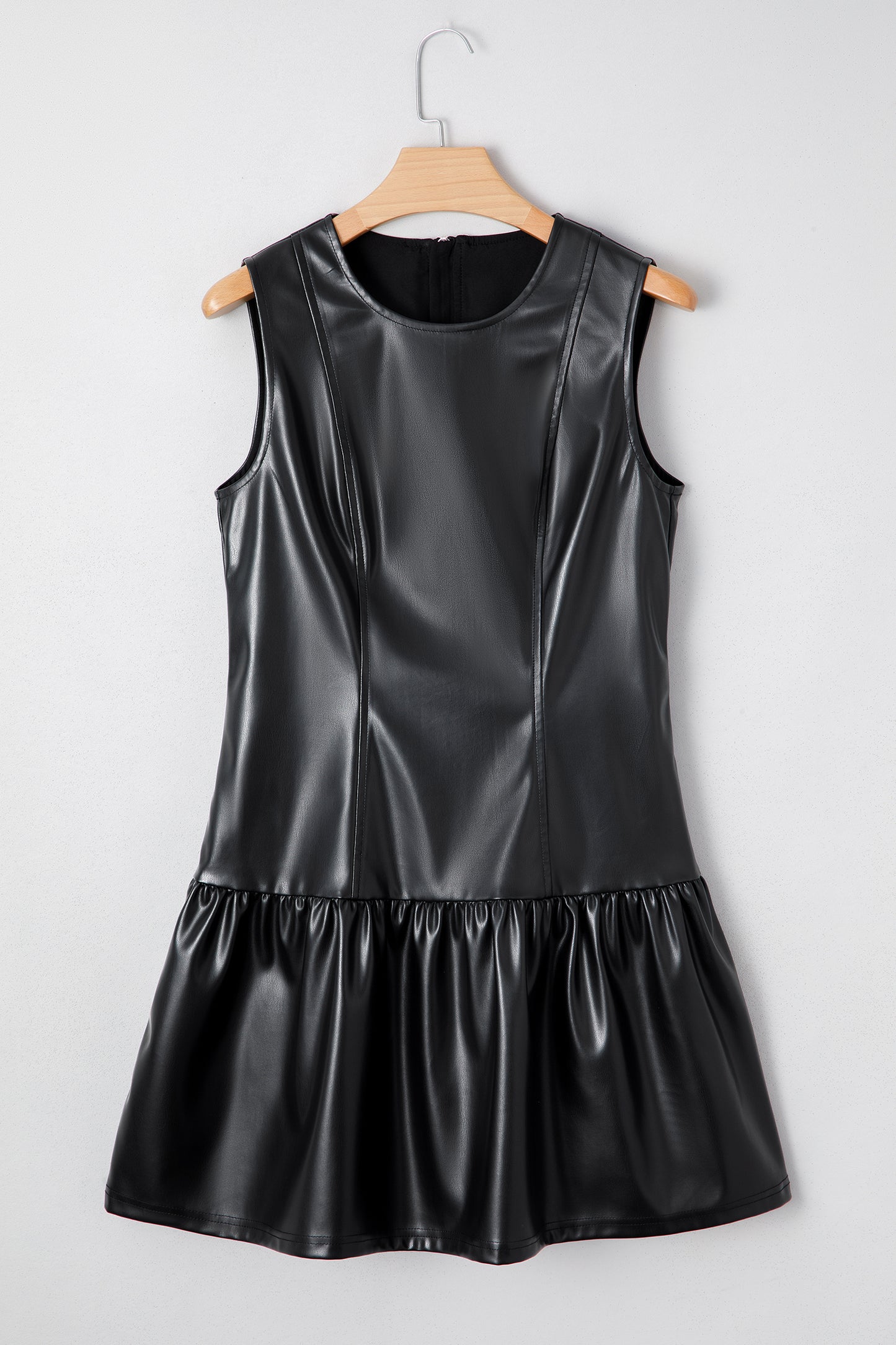 Black Faux Leather  Mini Dress