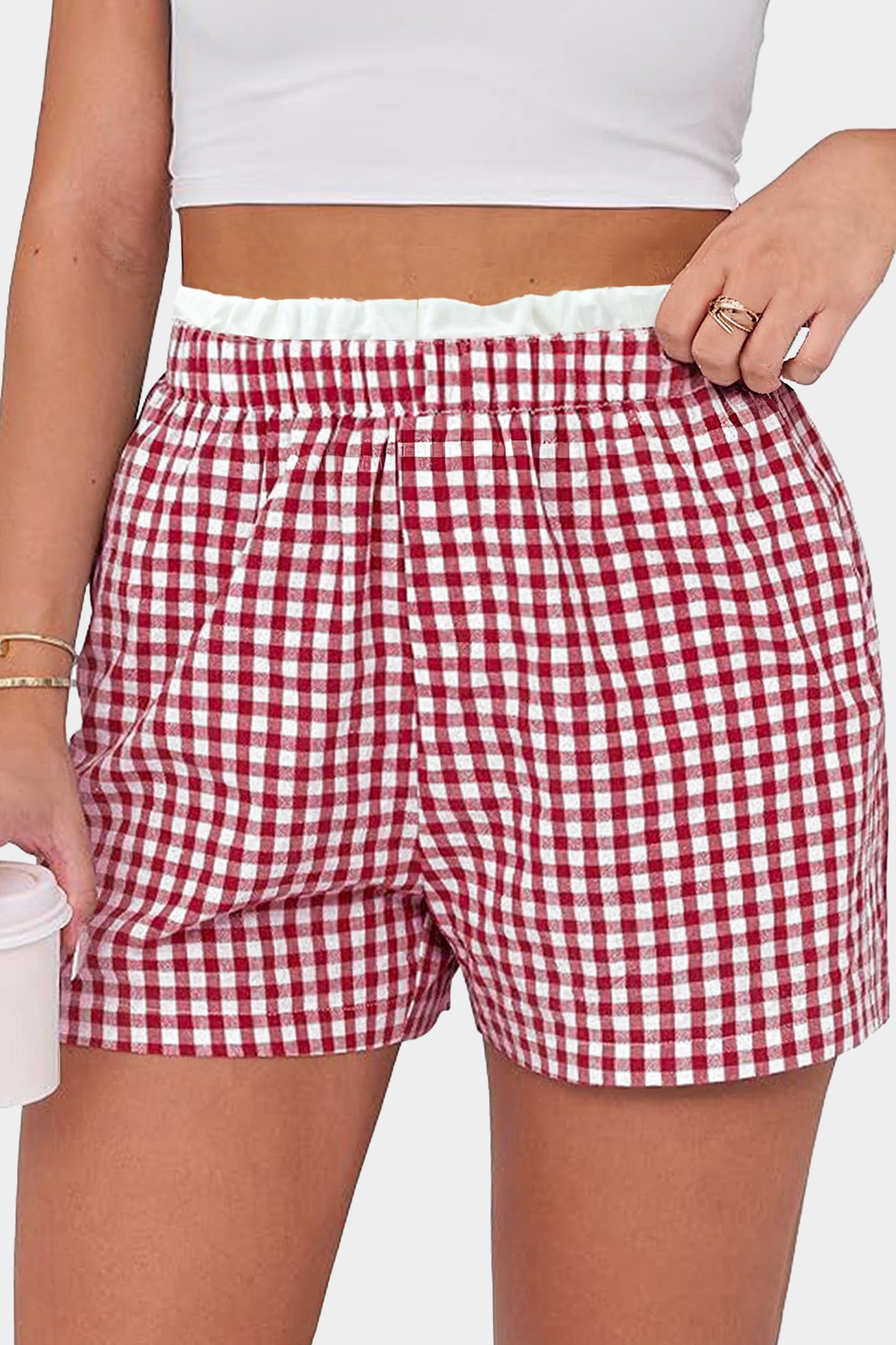 Plaid Print Plus Size Shorts