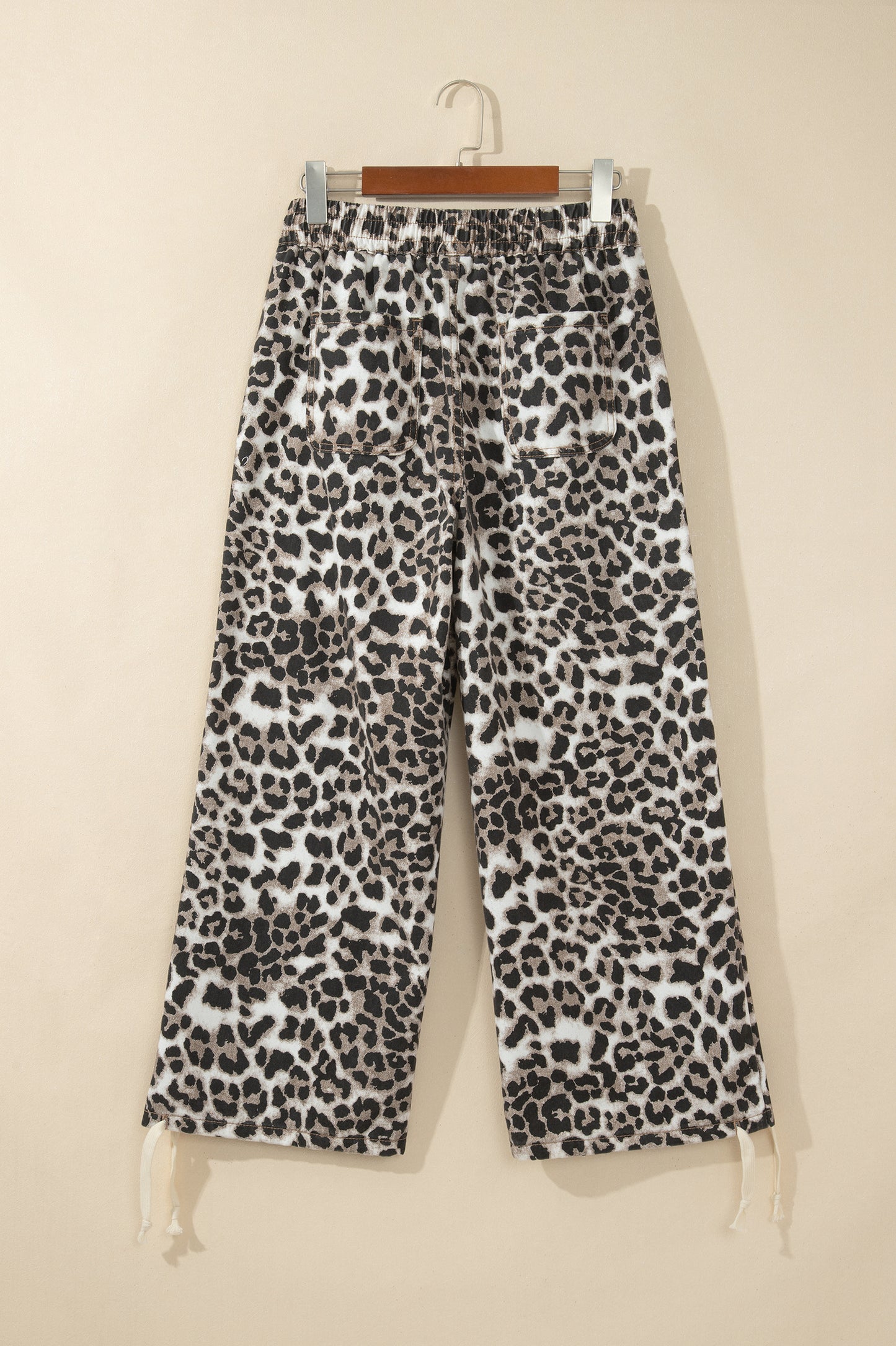 Leopard Print Drawstring Jogger Jeans