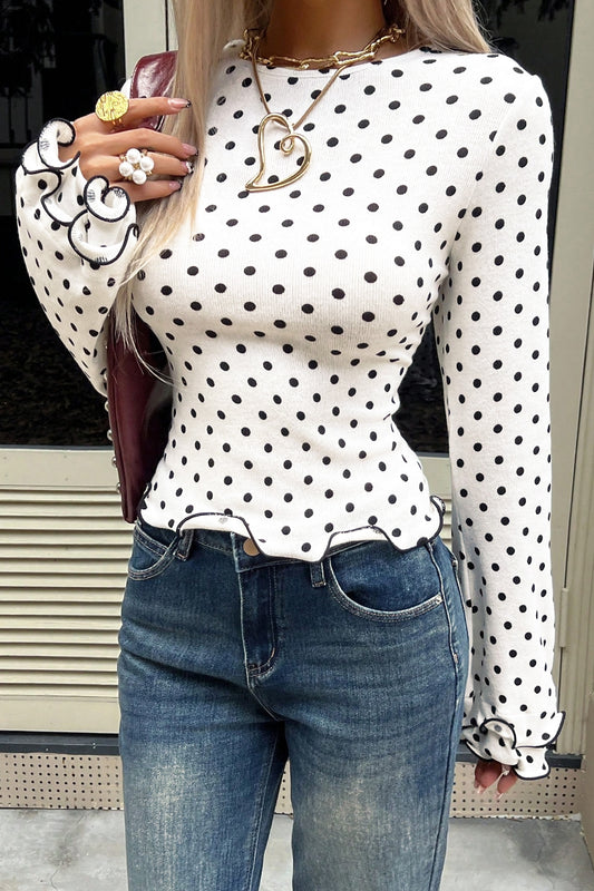 Polka Dot Long Sleeve Top