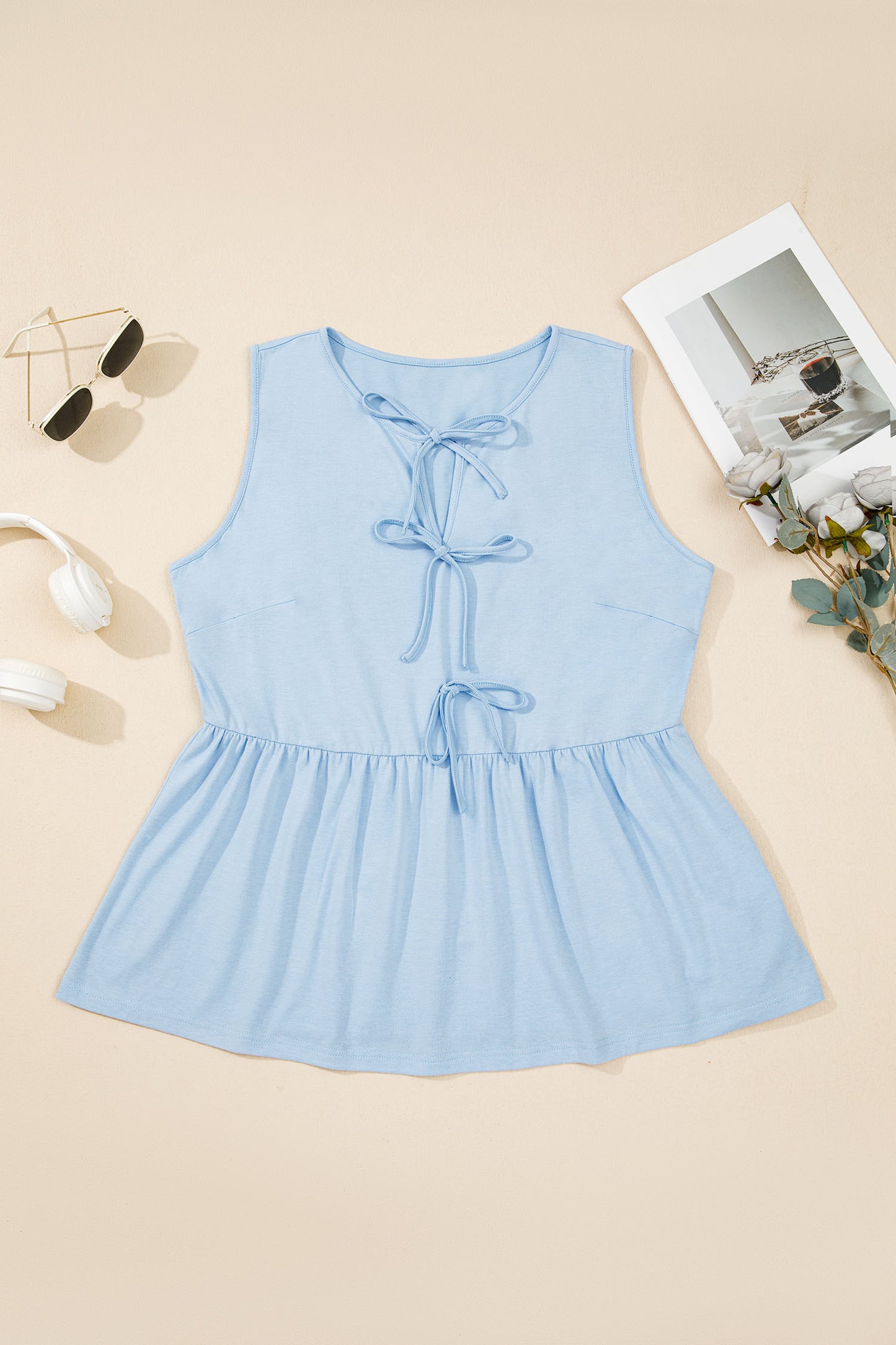 Bow Tie Peplum Tank Top