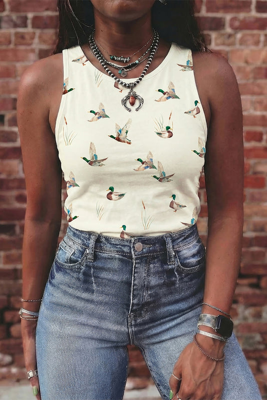 Mallard Print  Tank Top
