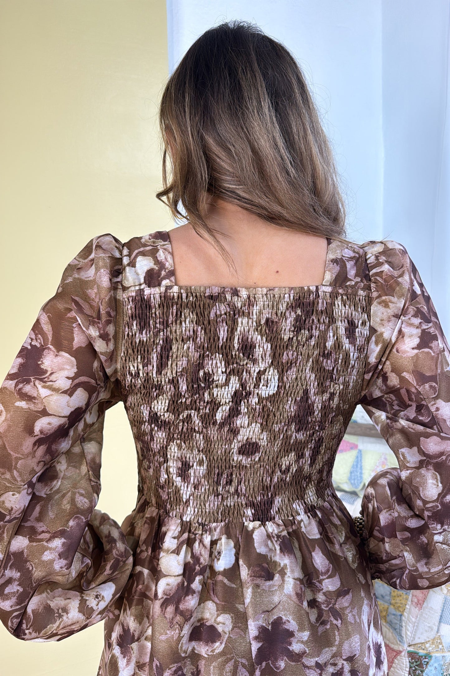 Floral  Long Sleeve Mini  Dress