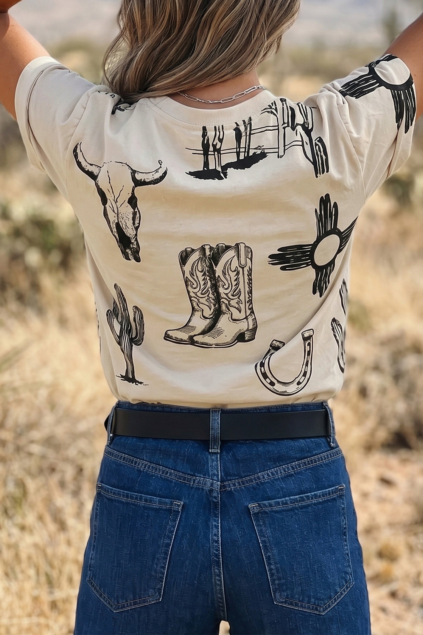 Western Print T Shirt