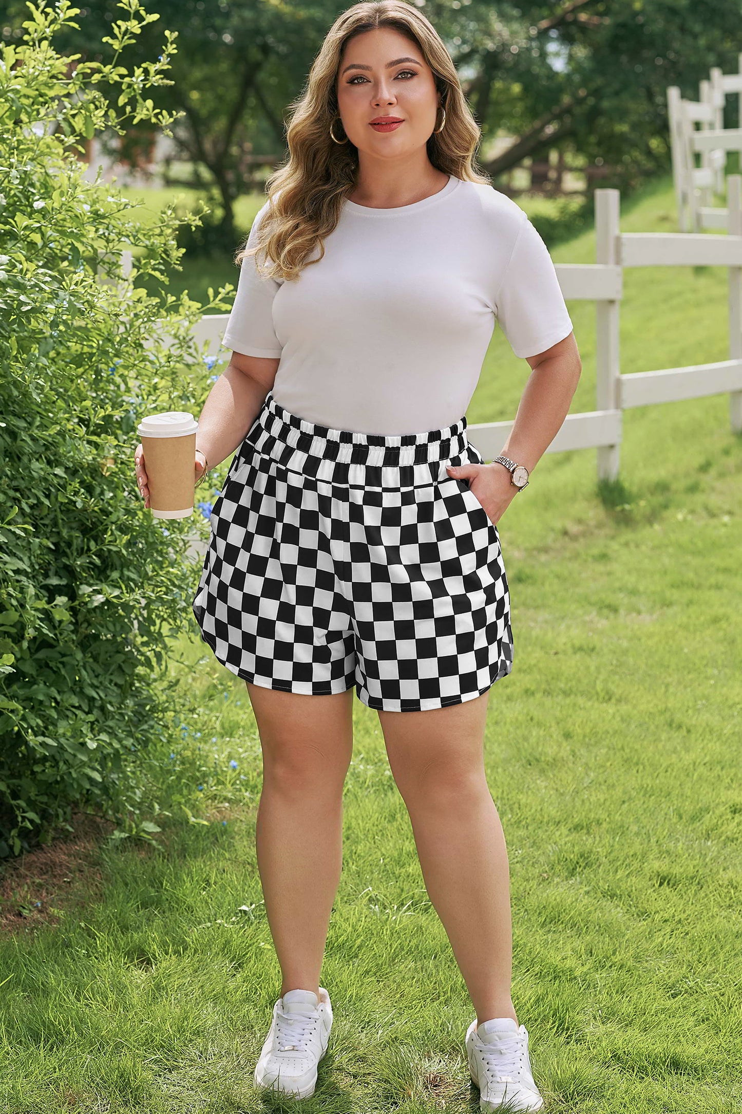 Checkered Athleisure Shorts