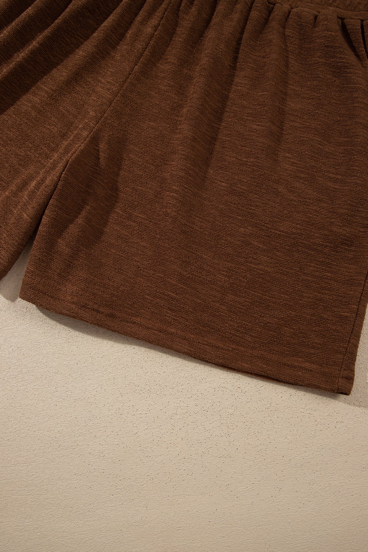 Long Sleeve Top Elastic Waist Shorts Plus Size Set