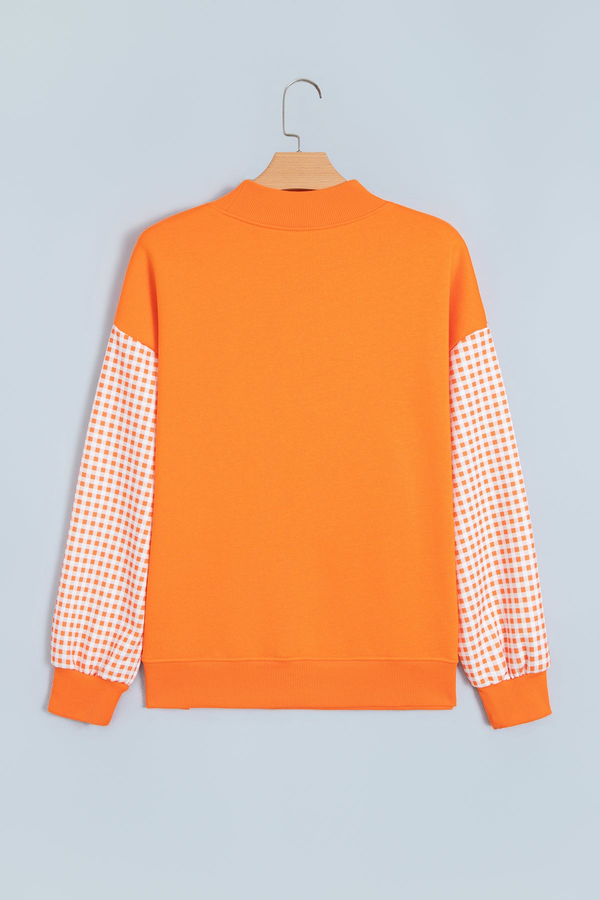 Gingham Plaid Oversized Pullover Sweatshirt