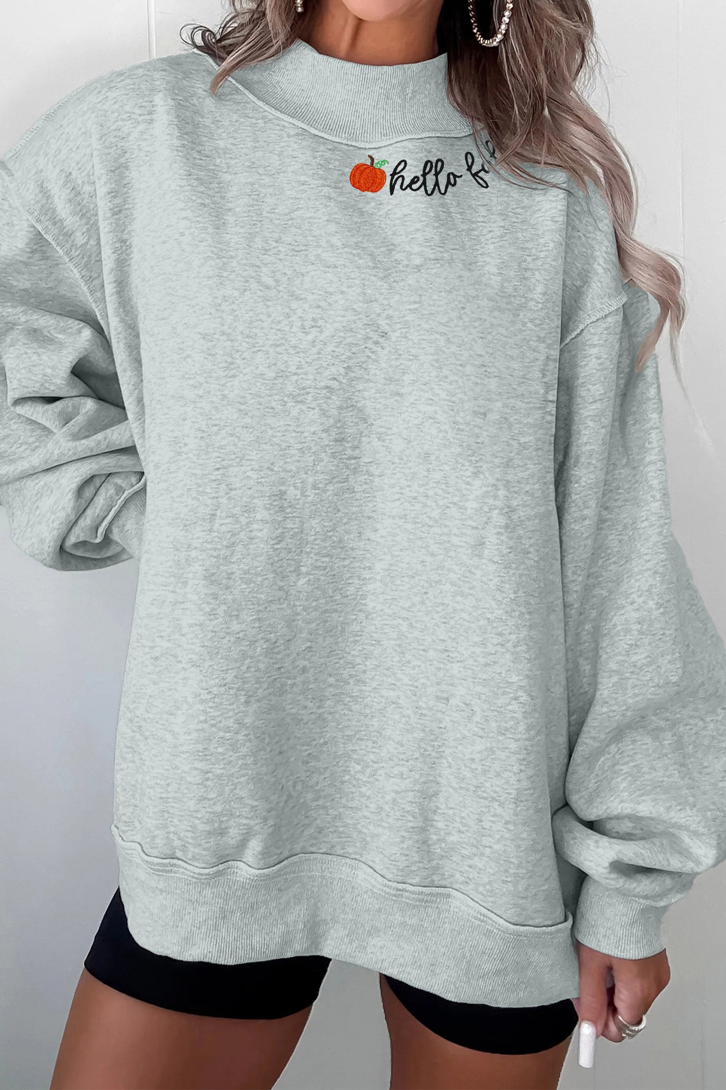 Pumpkin  Mock Neck Sweatshirt
