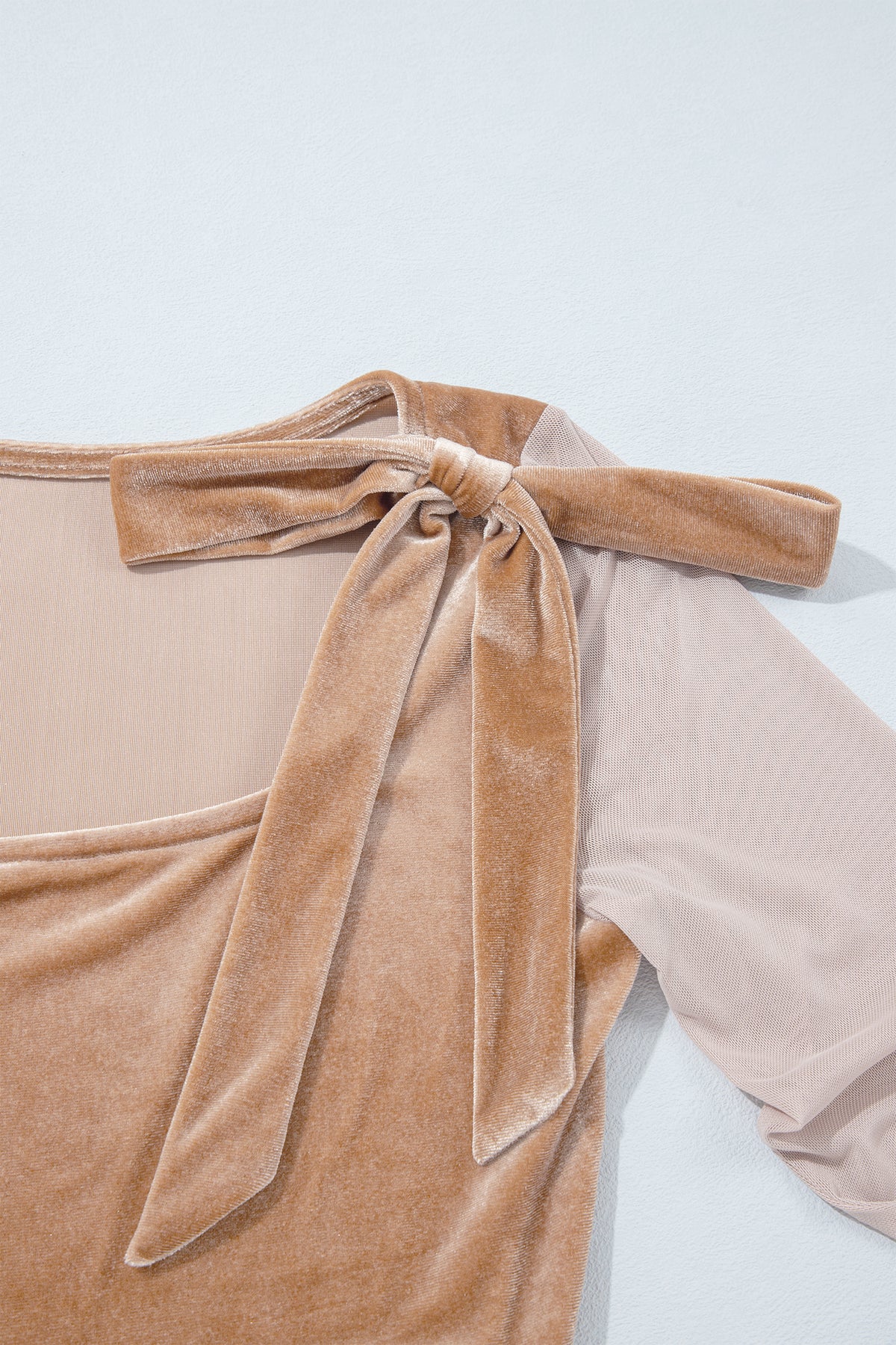 Beige Velvet Bodysuit