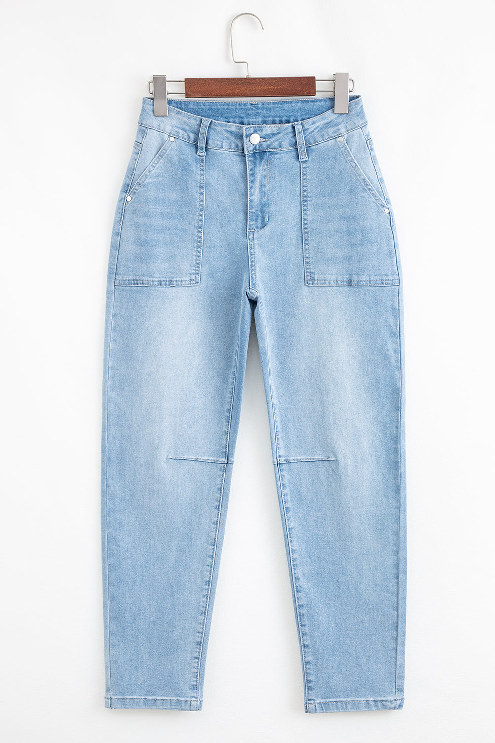 High Rise Barrel Relaxed Pocket Jeans