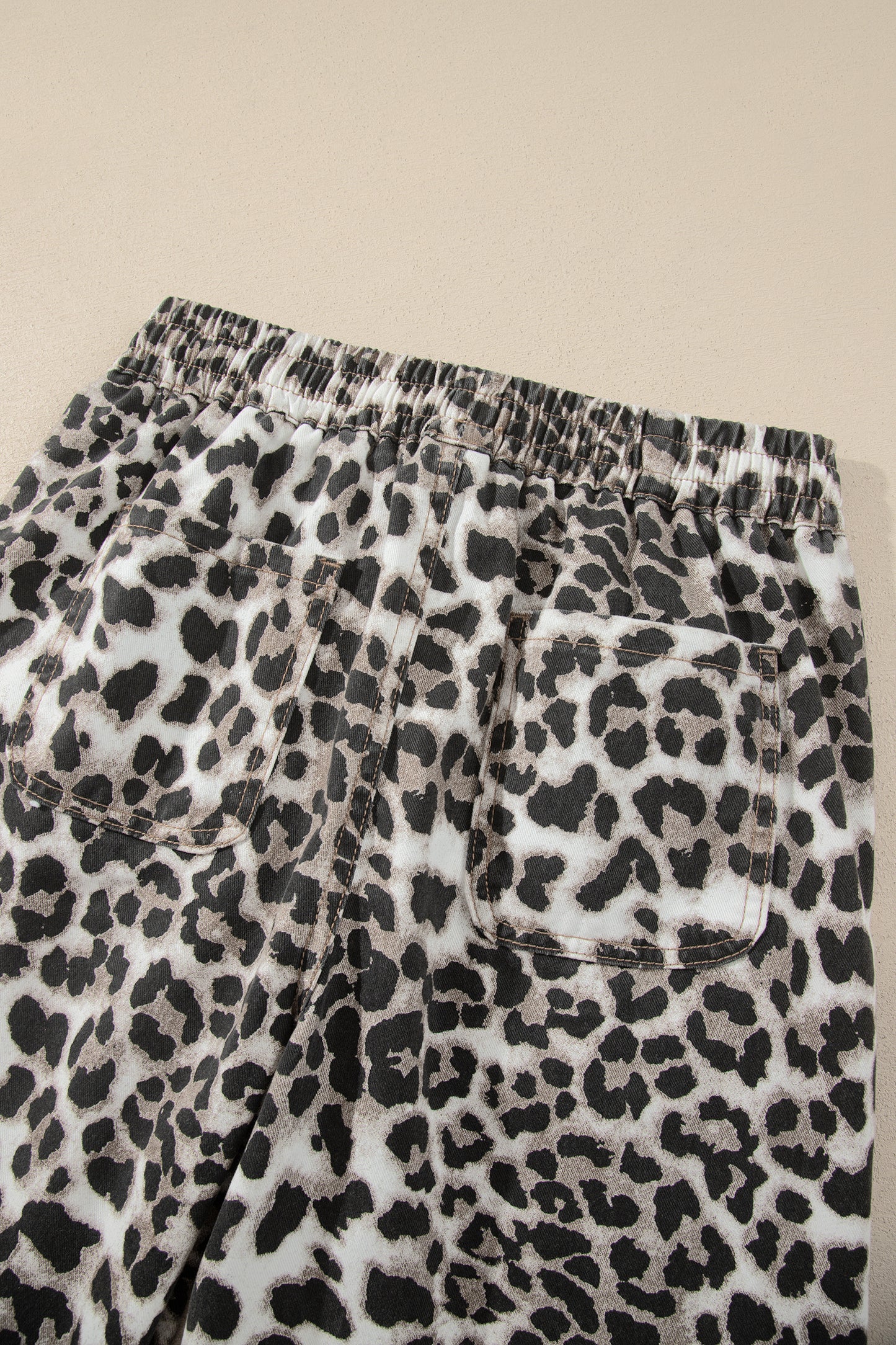 Leopard Print Drawstring Jogger Jeans